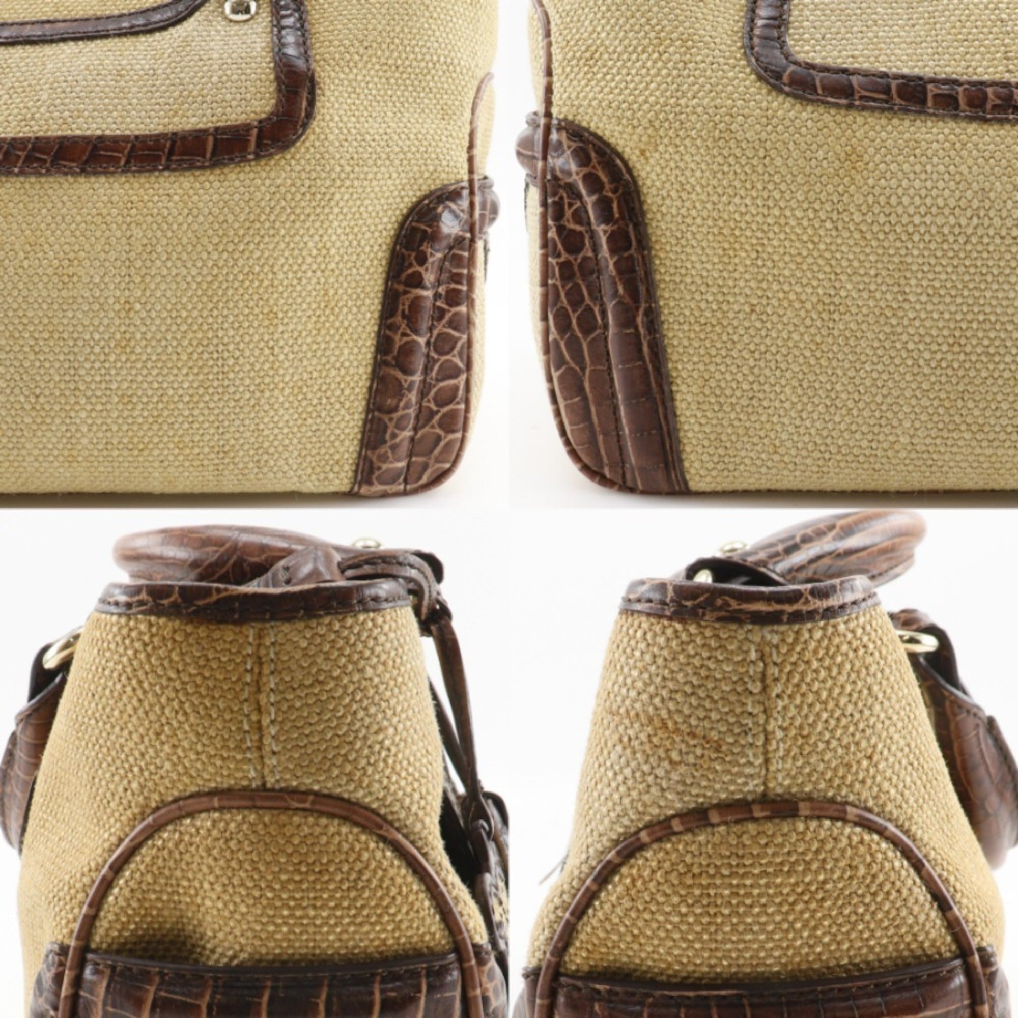 Celine Boogie Brown Straw Leather Handbag (Pre-Owned)