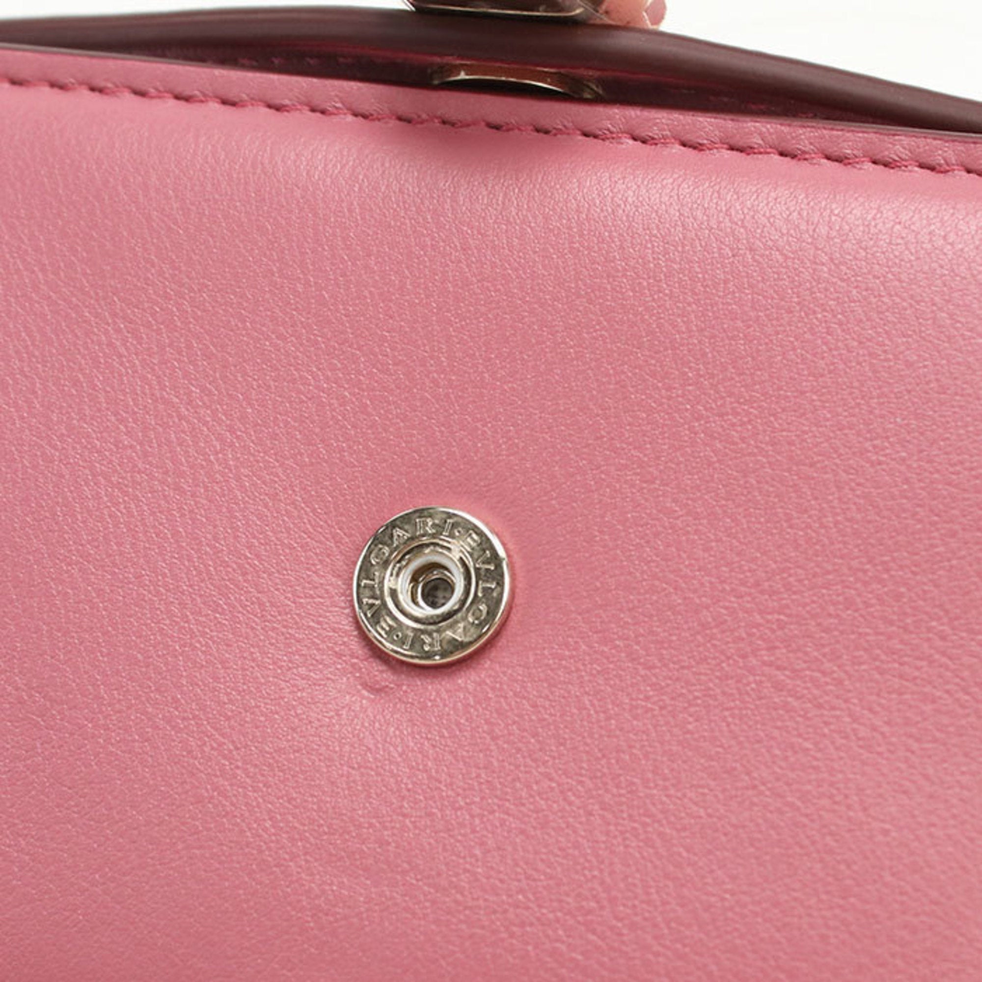 Bvlgari Pink Leather Wallet (Tri-Fold) (Pre-Owned)