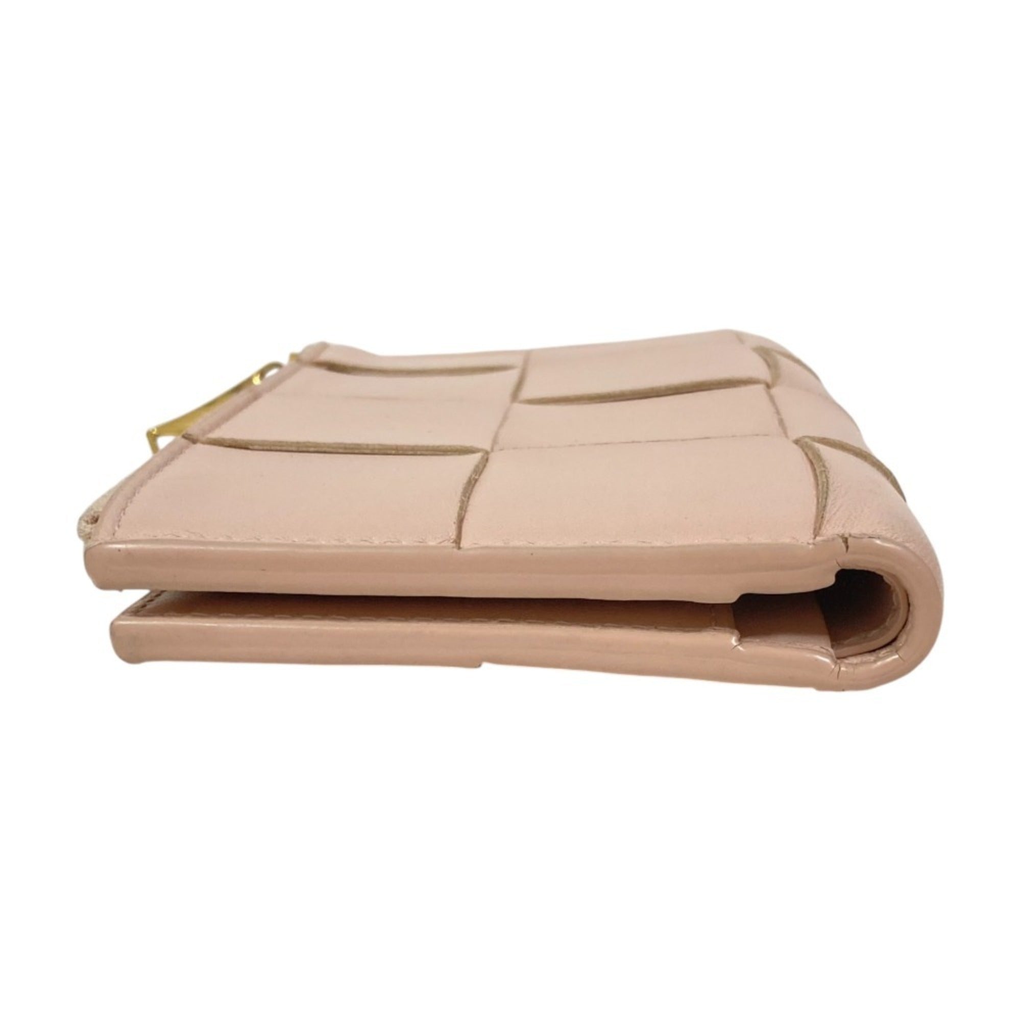 Bottega Veneta Pink Beige Leather Wallet (Bi-Fold) (Pre-Owned)