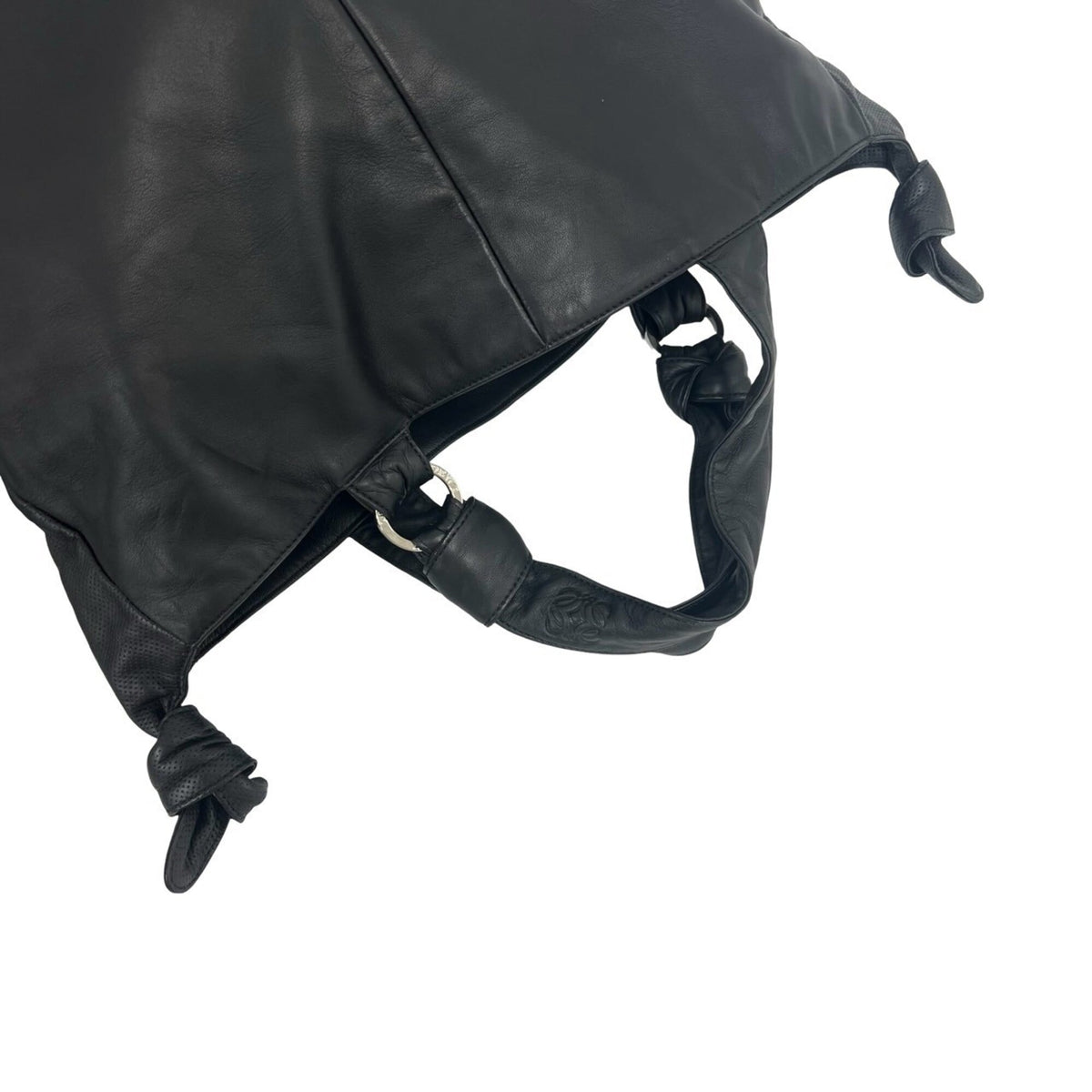 Loewe Black Leather Handbag Shoulder Bag Tote Bag (Pre-Owned)