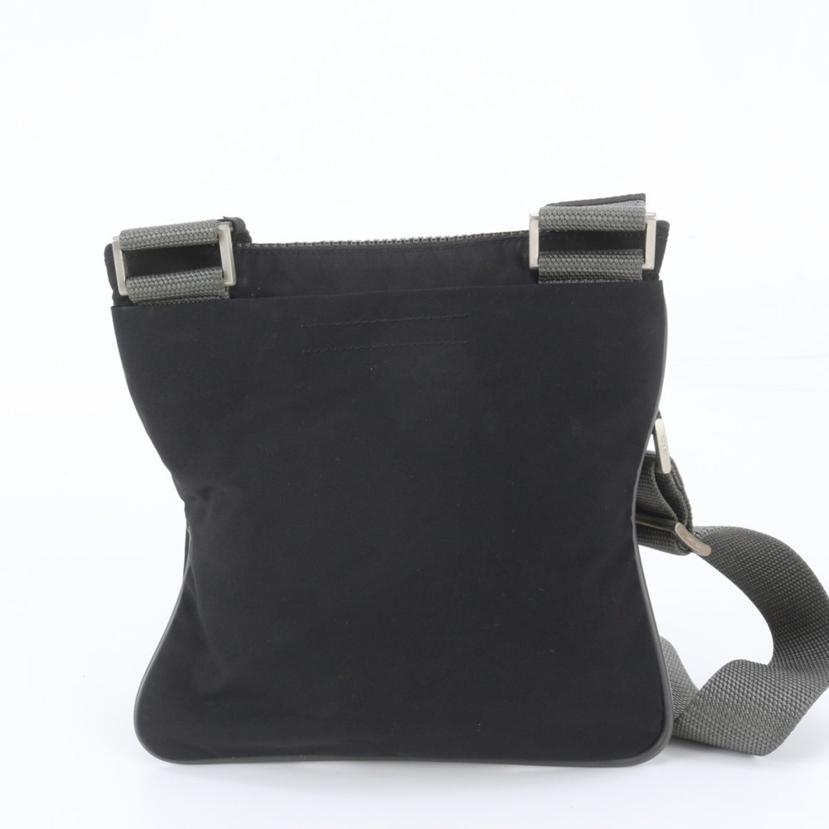 Pradasports Black Leather Nylon Messenger Bag Shoulder Bag (Pre-Owned)