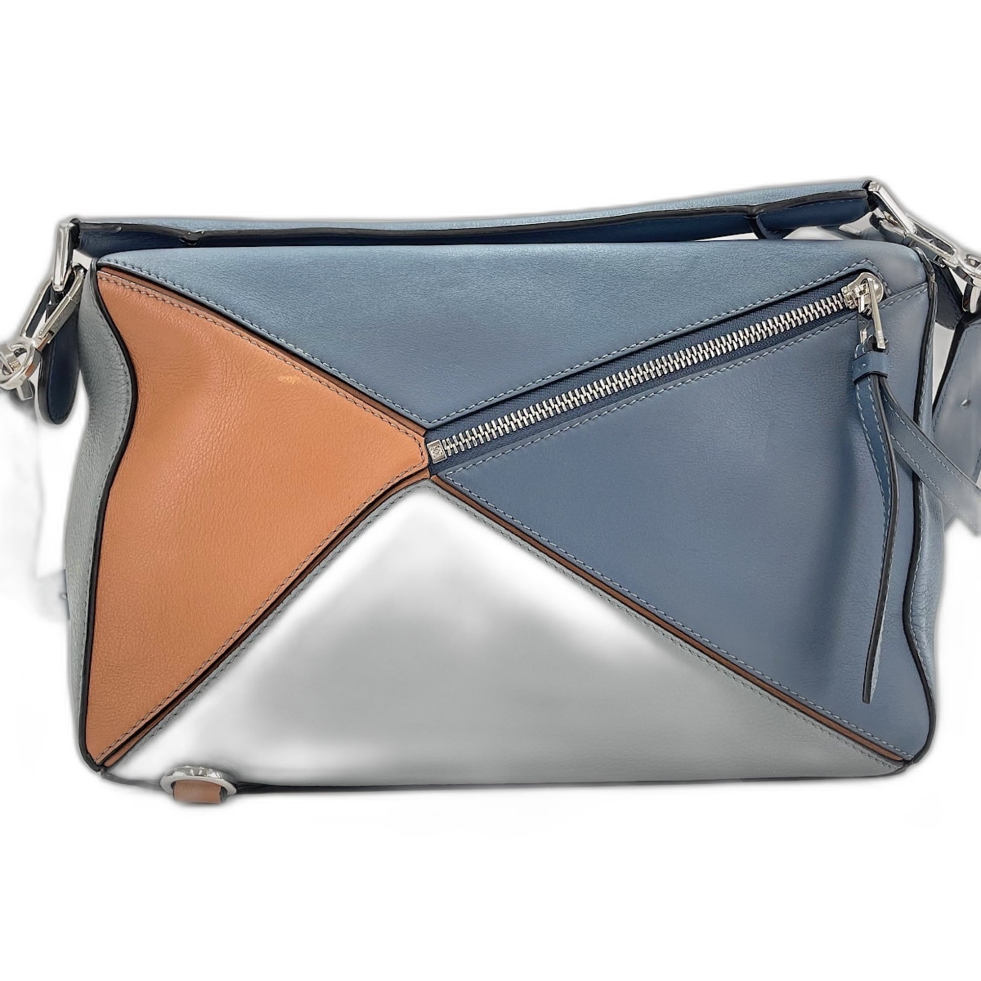 Loewe Puzzle Blue Leather Handbag (Pre-Owned)
