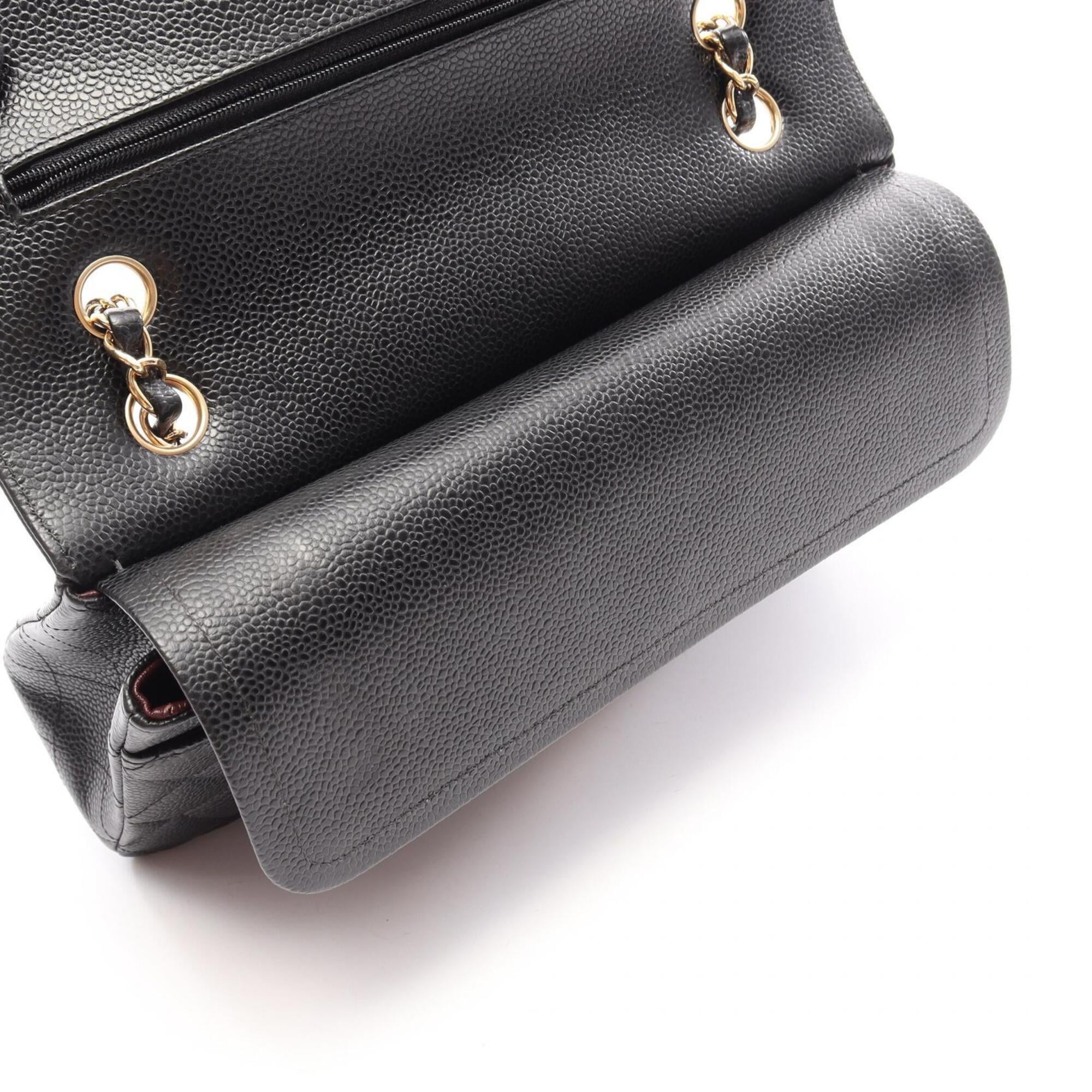 Chanel Black Grained Calfskin Handbag Shoulder Bag (Pre-Owned)