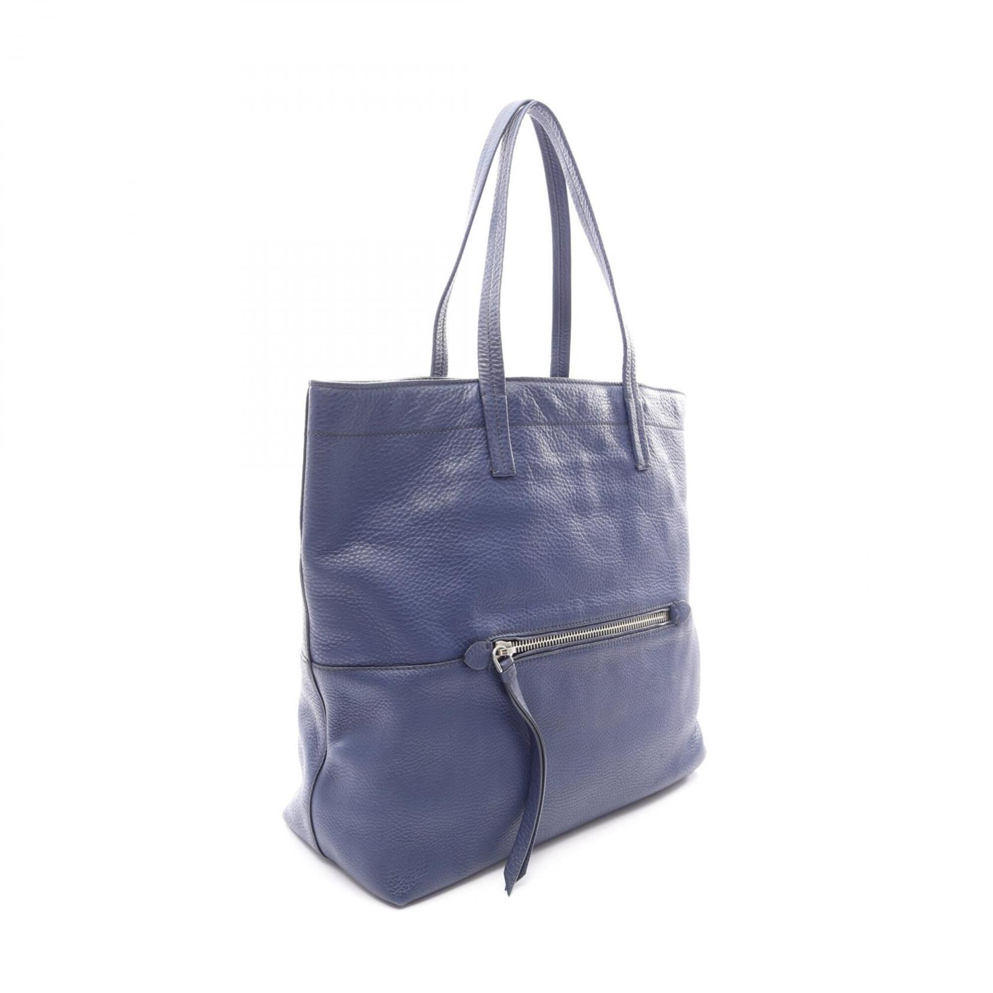 Miu Miu Blue Leather Handbag Tote Bag (Pre-Owned)