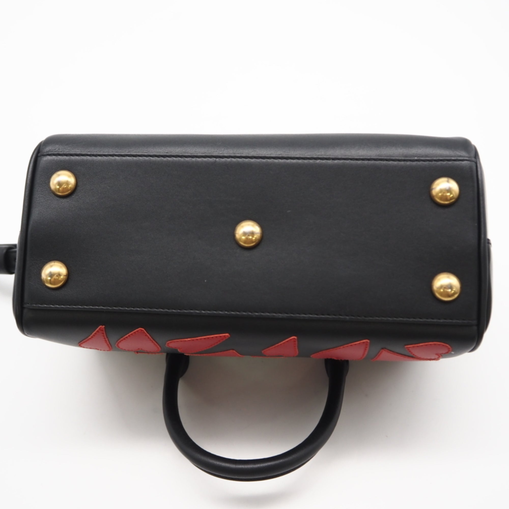Saint Laurent Black Red Color Leather Handbag (Pre-Owned)