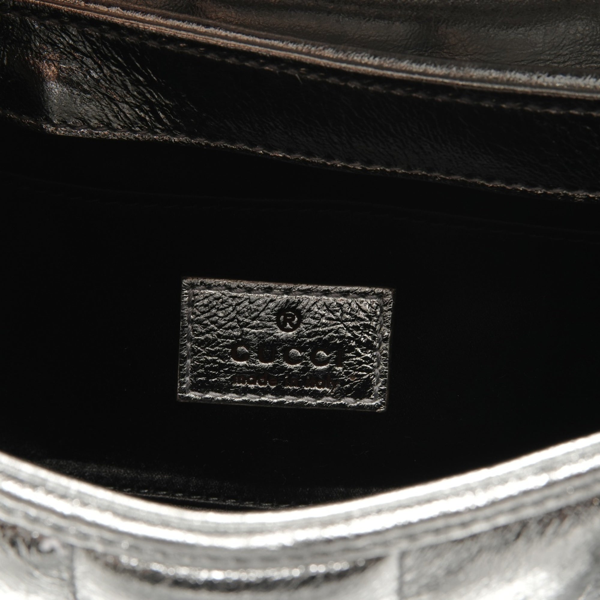 Gucci Silver Leather Shoulder Bag (Pre-Owned)