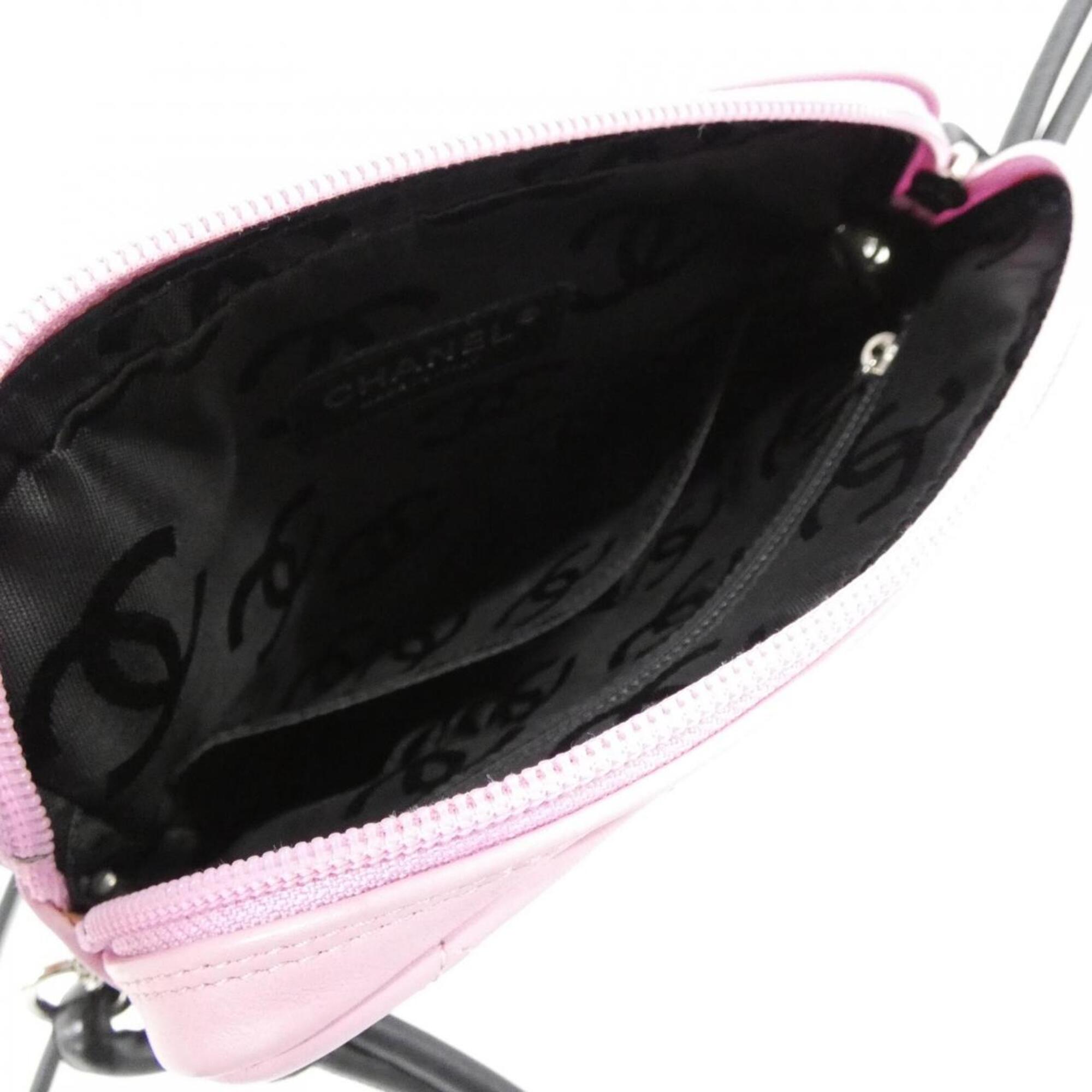 Chanel Black Pink Leather Shoulder Bag (Pre-Owned)