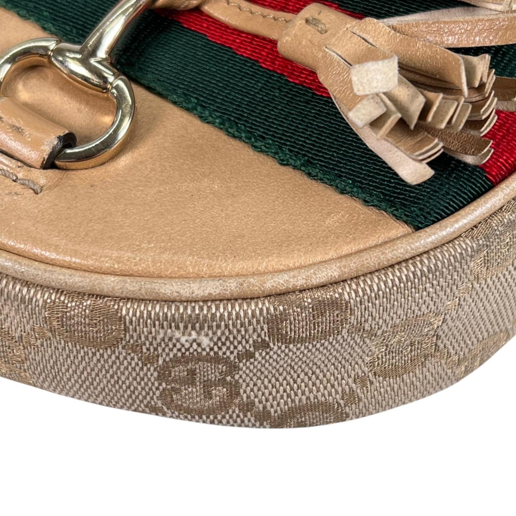 Gucci Beige Gg Canvas Shoulder Bag (Pre-Owned)