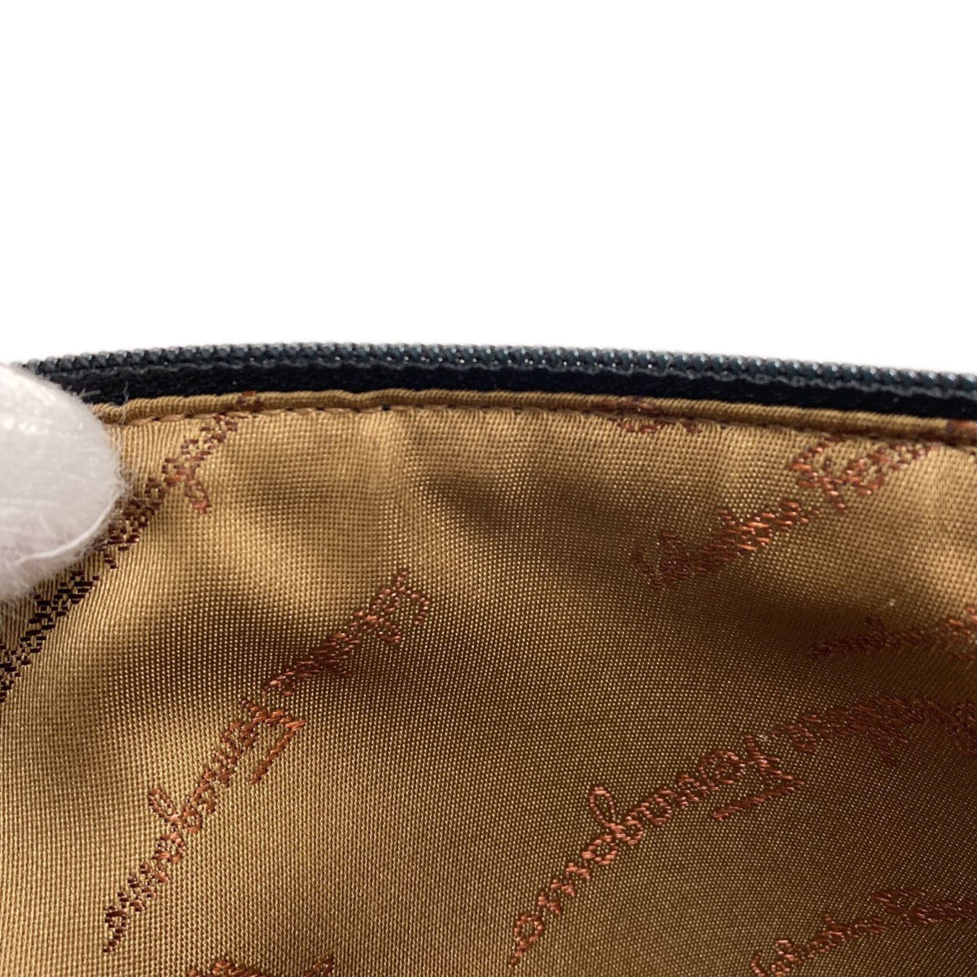 Salvatore Ferragamo Gancini Black Canvas Handbag (Pre-Owned)