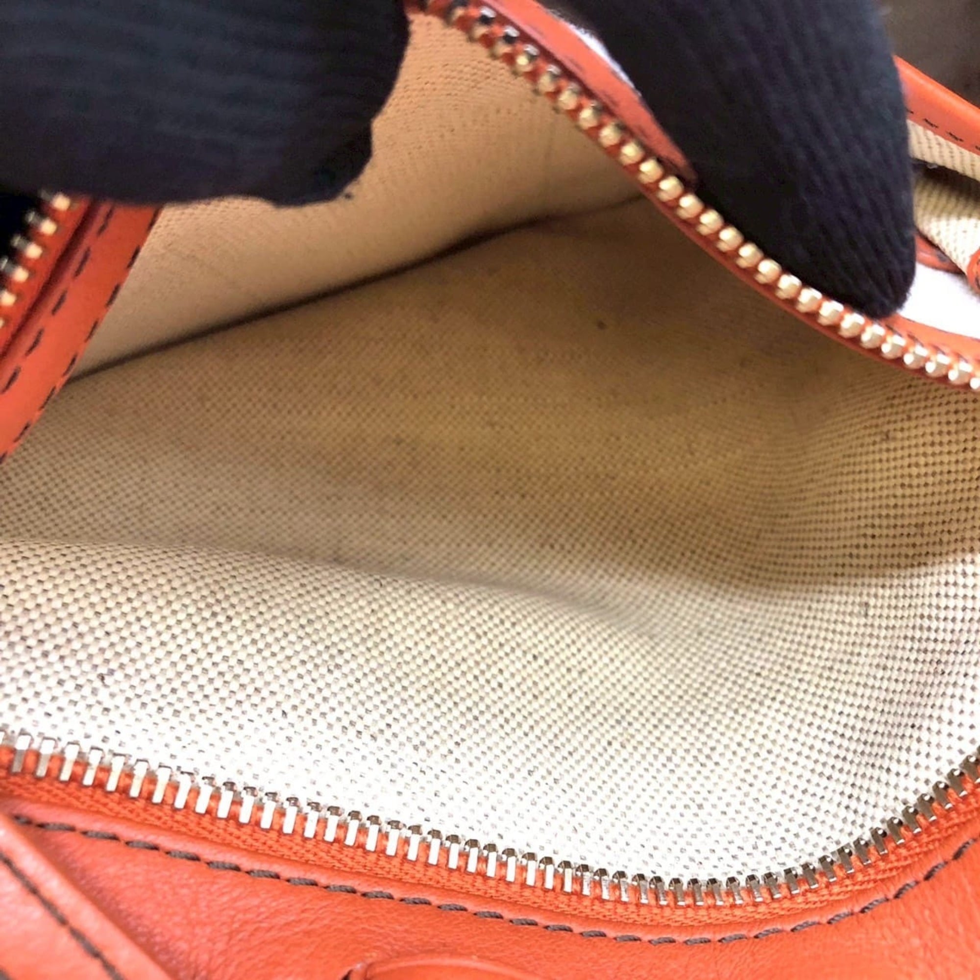 Celine Orange Canvas Leather Handbag (Pre-Owned)