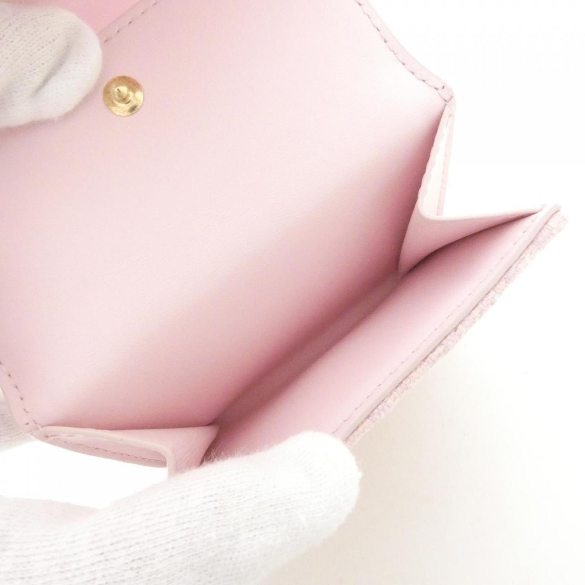 Christian Dior Pink Canvas Wallet (Tri-Fold) (Pre-Owned)
