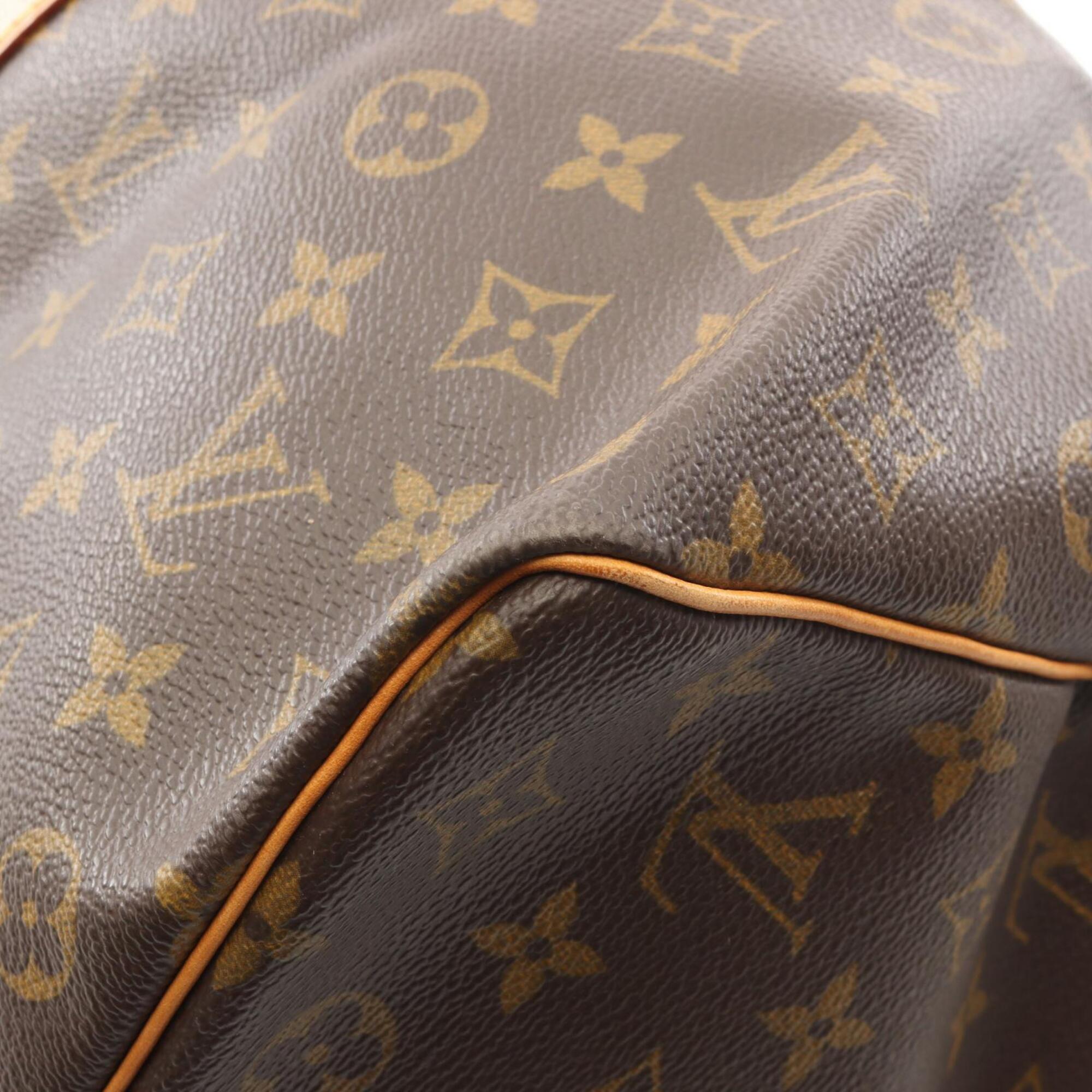 Louis Vuitton Brown Coated Canvas Leather Monogram Boston Bag Handbag (Pre-Owned)