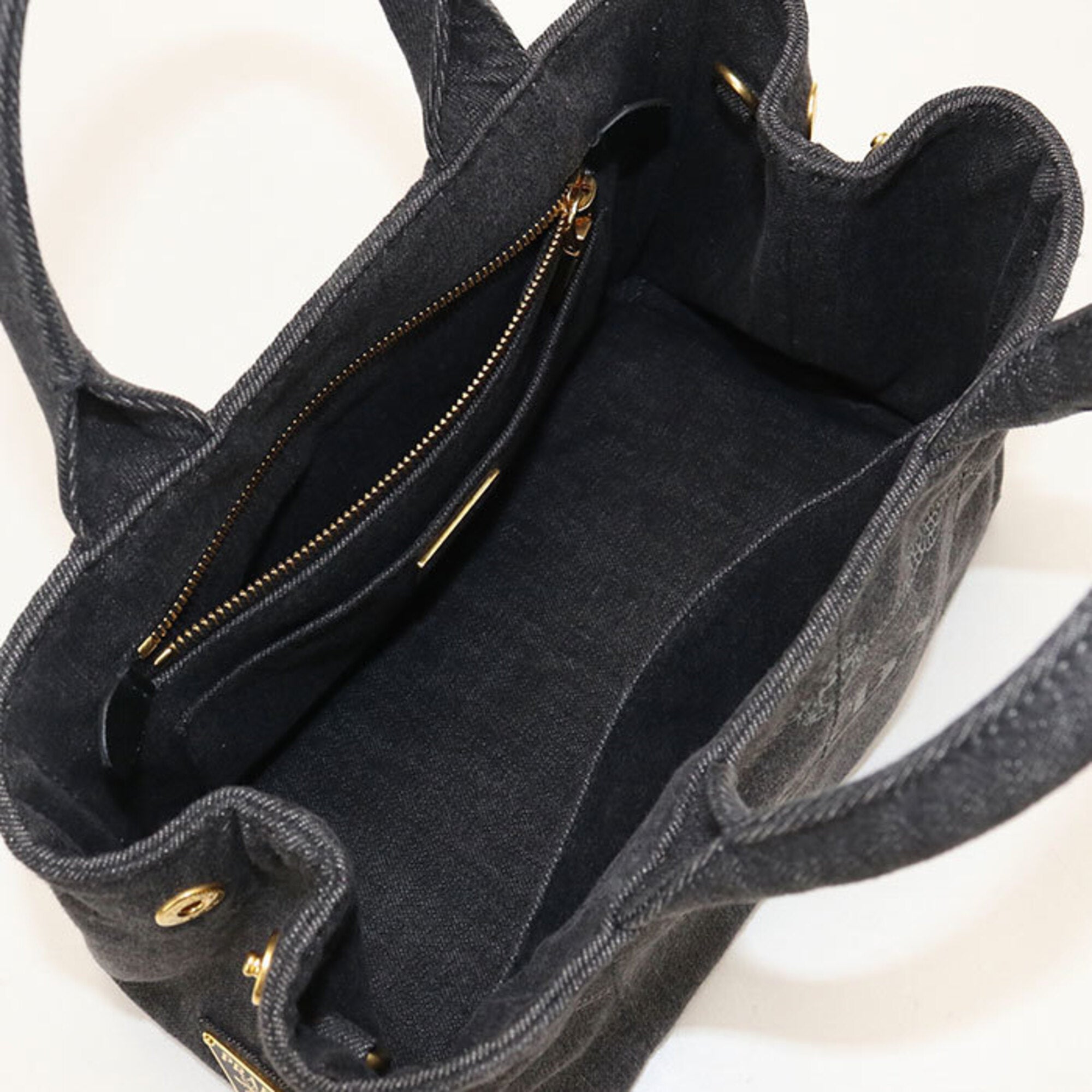 Prada Black Cotton Canvas Tote Bag (Pre-Owned)