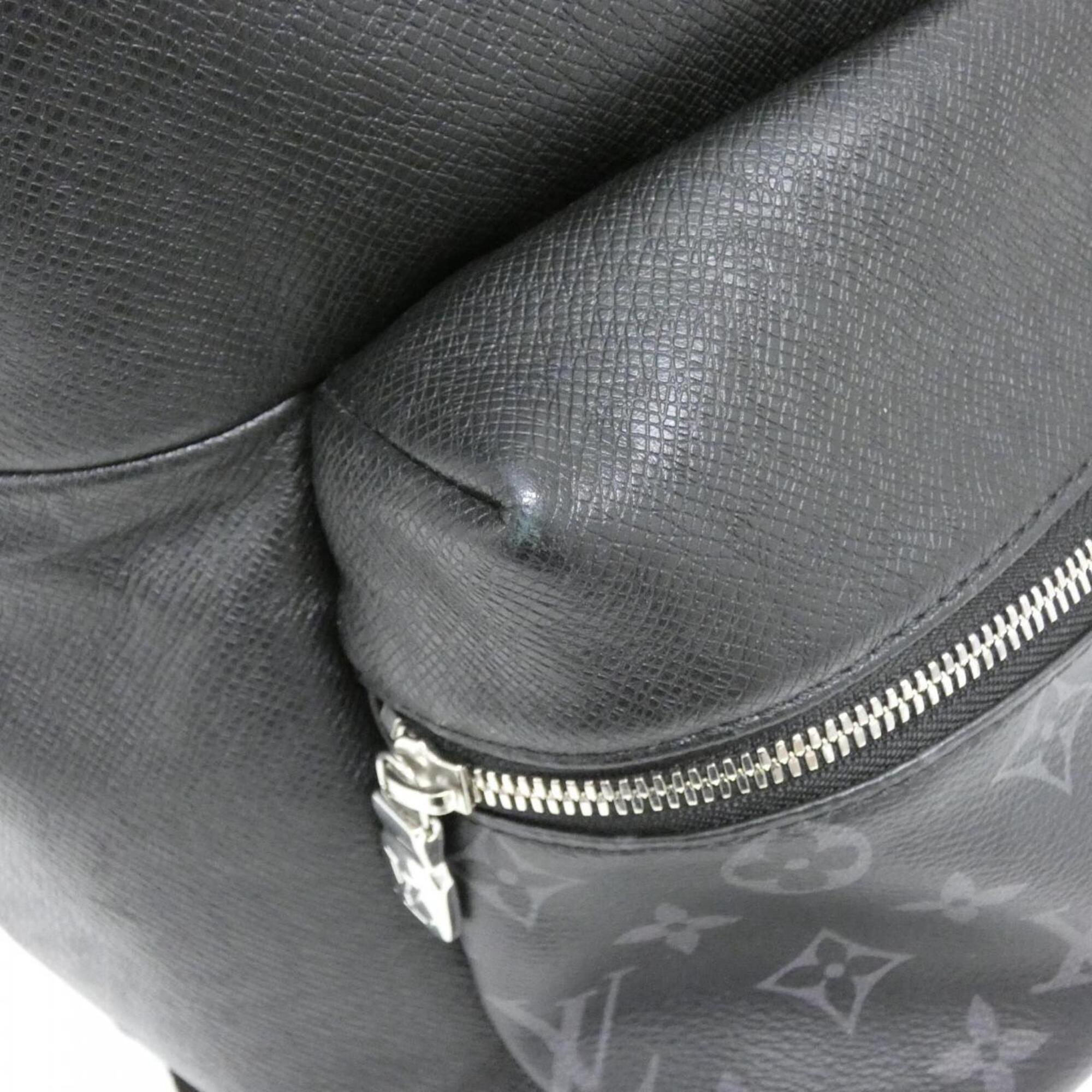 Louis Vuitton Black Coated Canvas Leather Backpack (Pre-Owned)
