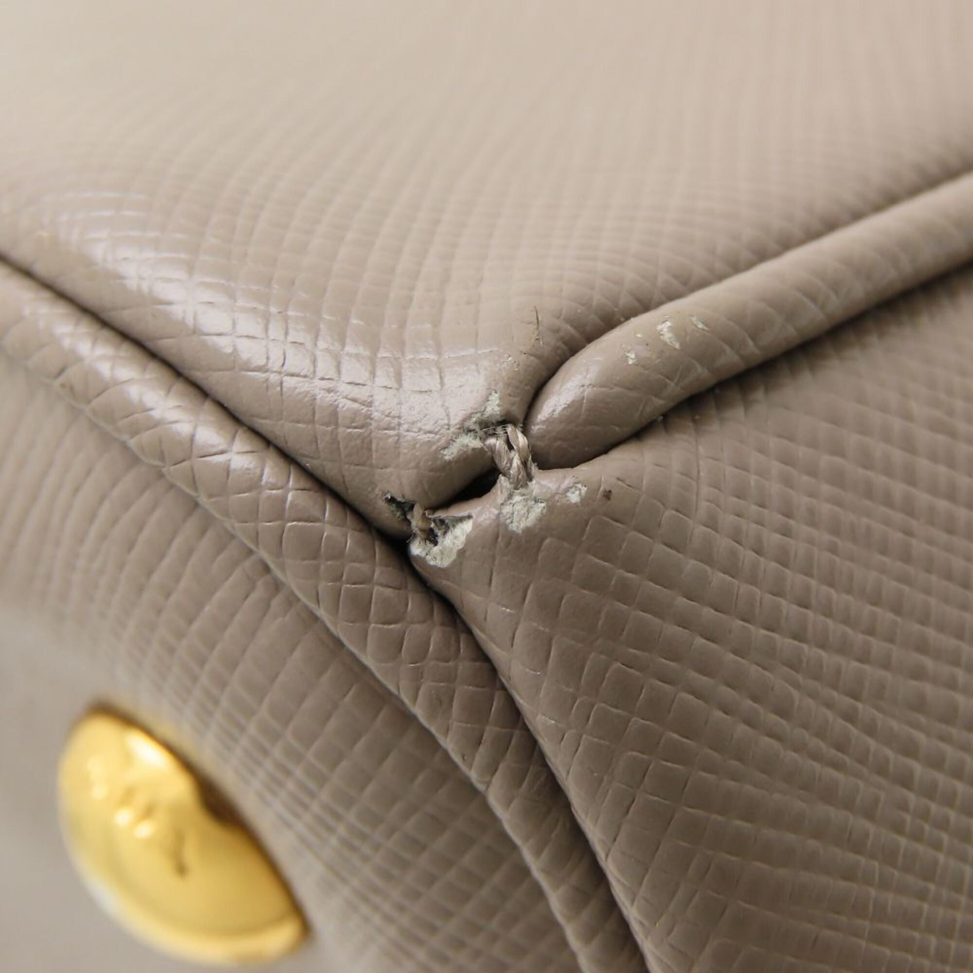 Prada Saffiano Grayish Leather Tote Bag (Pre-Owned)