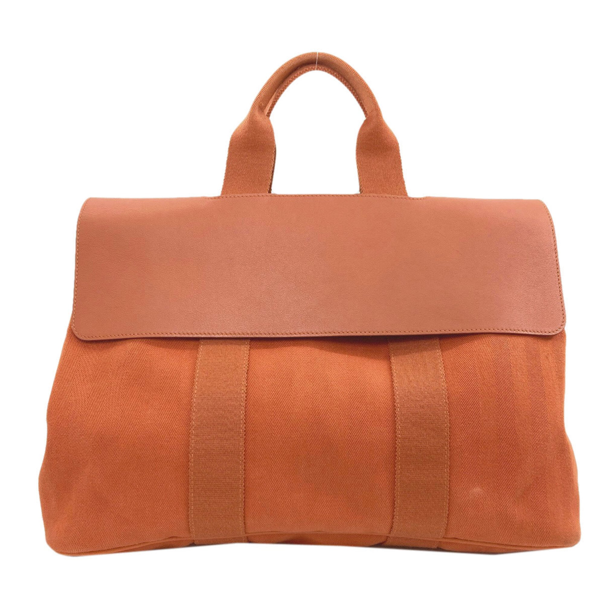 Hermes Orange Toile Chevron Handbag Pouch (Pre-Owned)