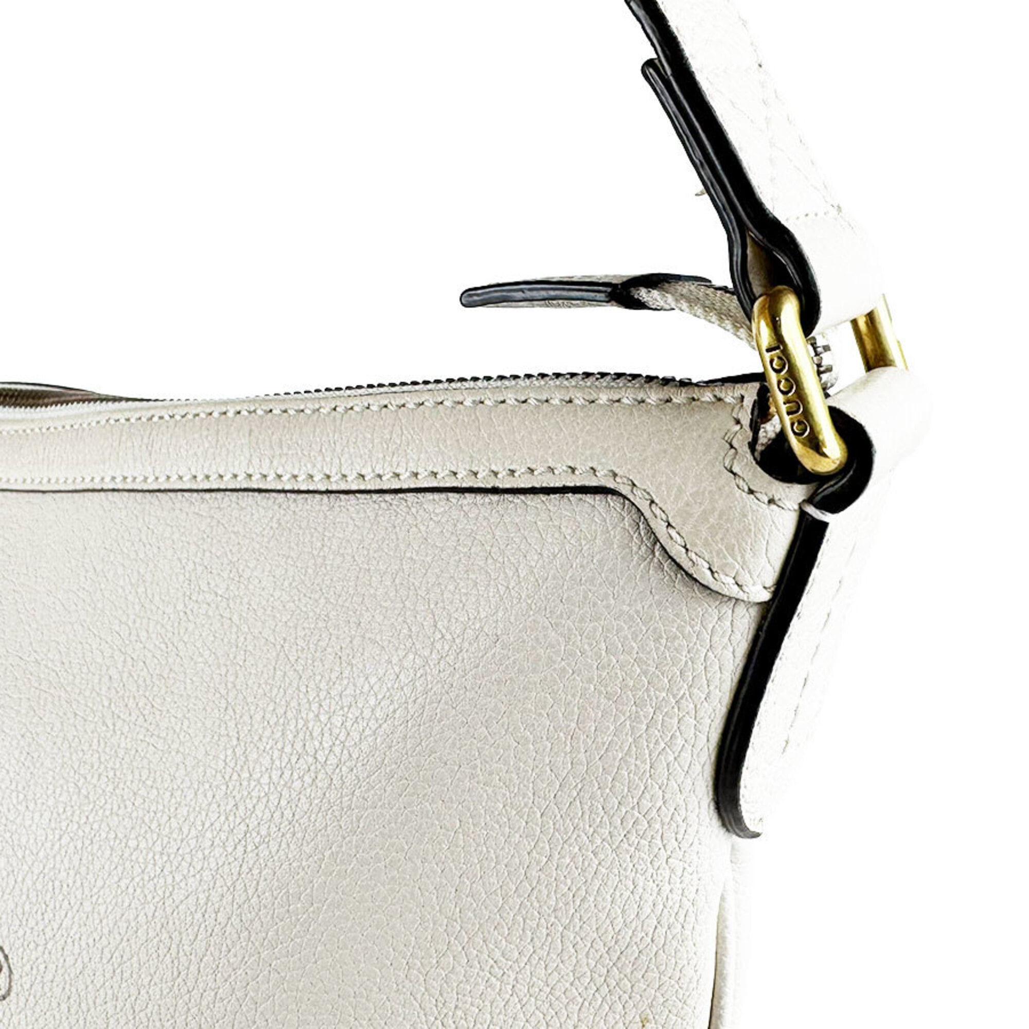 Gucci Ivory Leather Shoulder Bag (Pre-Owned)