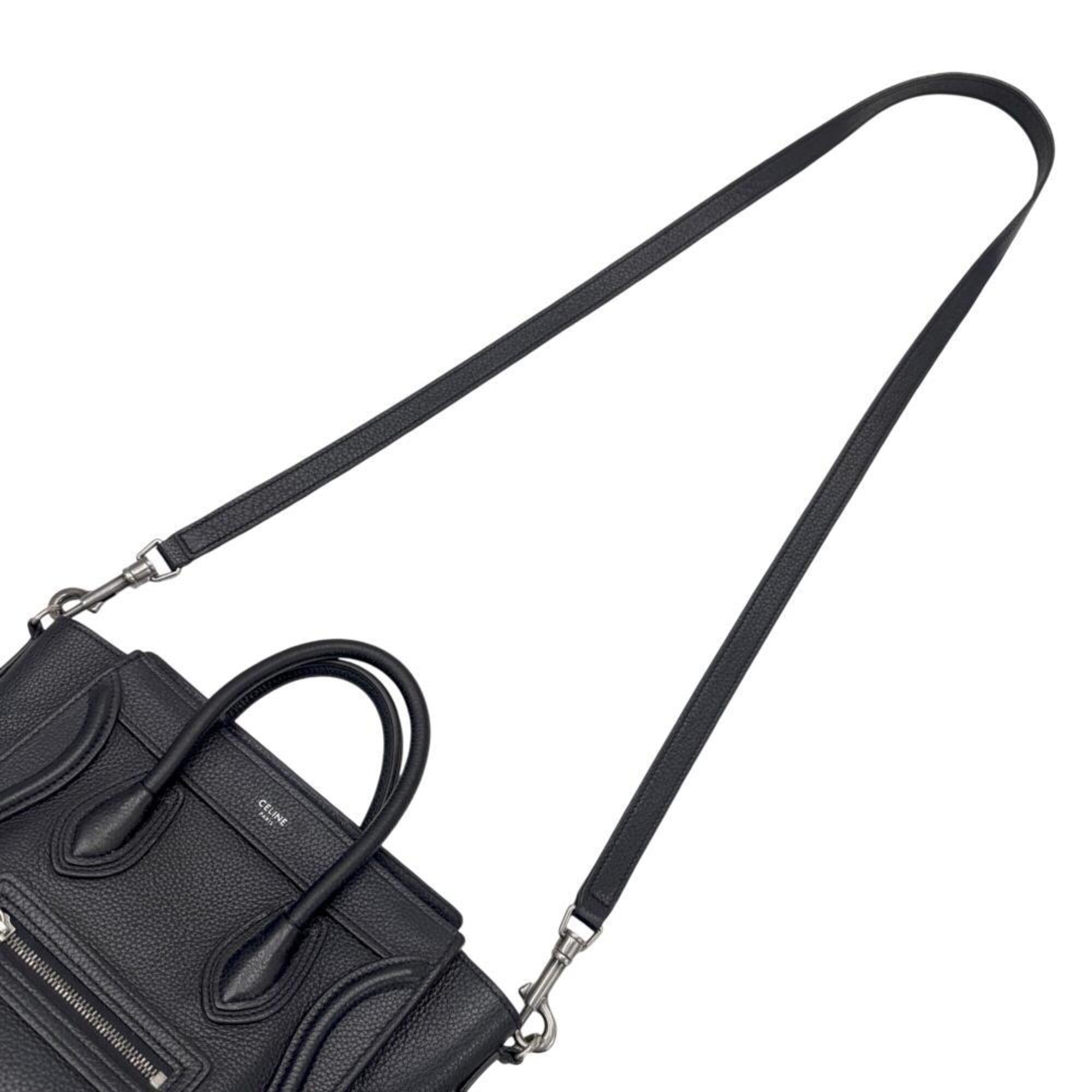 Celine Black Leather Handbag Shoulder Bag (Pre-Owned)