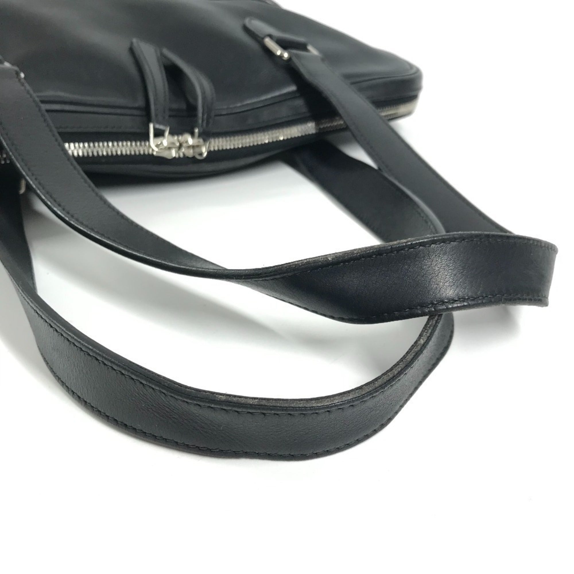 Hermes Black Leather Handbag Shoulder Bag Tote Bag (Pre-Owned)