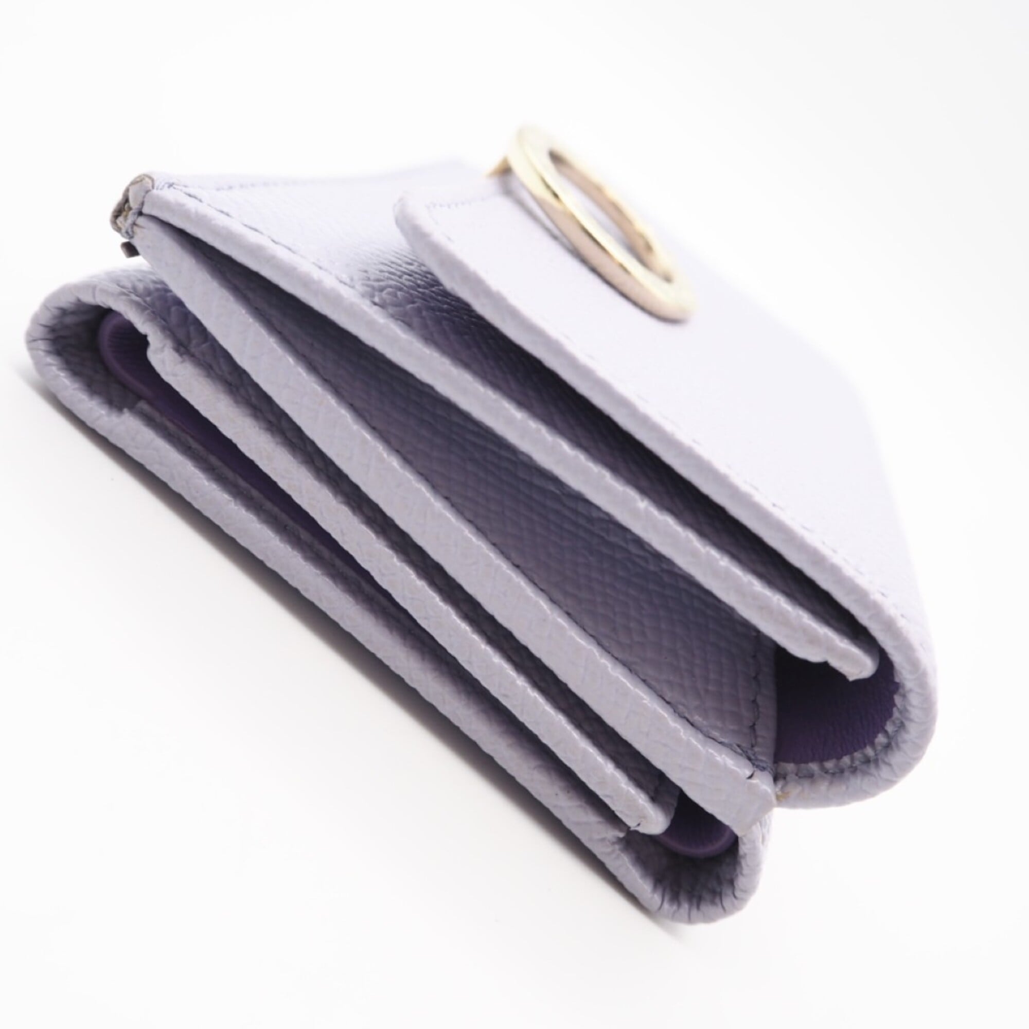 Bvlgari Purple Leather Wallet (Tri-Fold) (Pre-Owned)