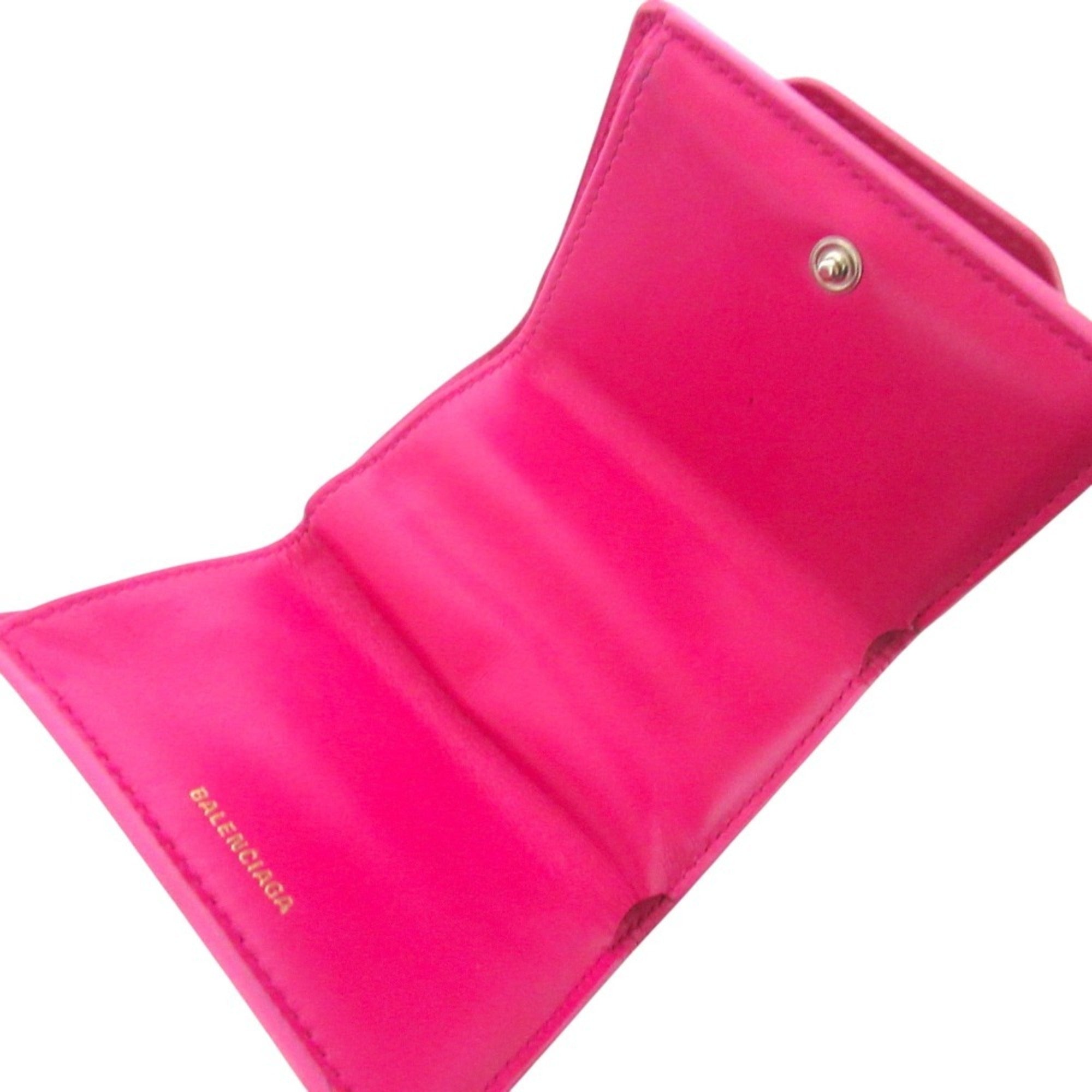 Balenciaga Pink Leather Wallet (Tri-Fold) (Pre-Owned)