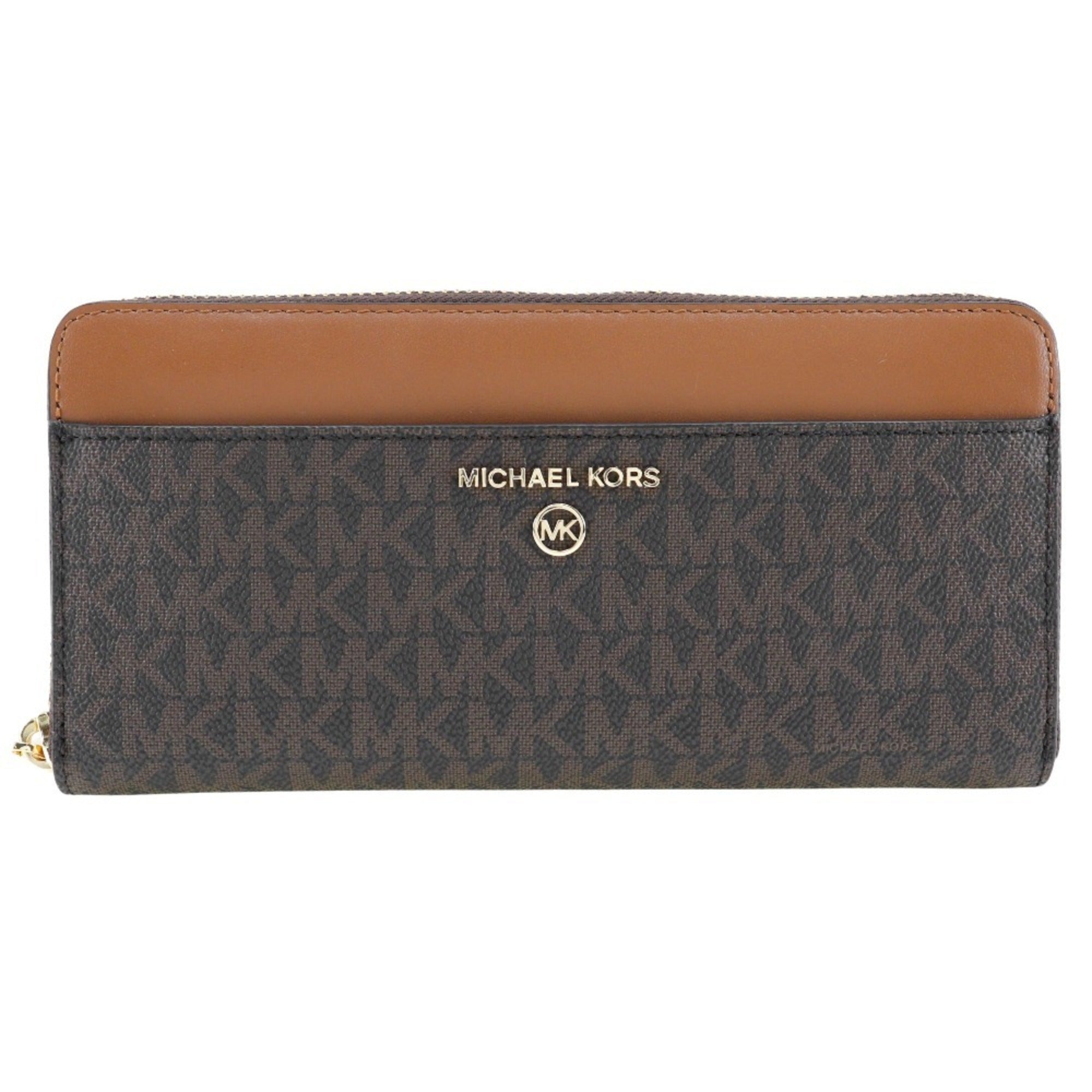 Michael Kors Brown Leather Long Wallet (Bi-Fold) (Pre-Owned)