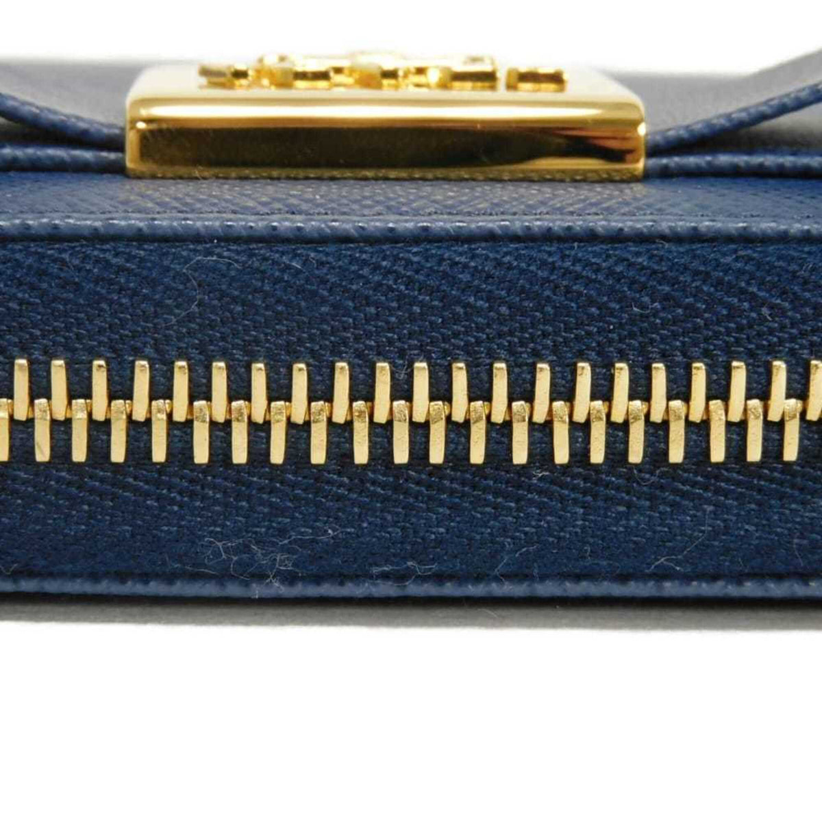 Prada Blue Saffiano Long Wallet (Bi-Fold) (Pre-Owned)