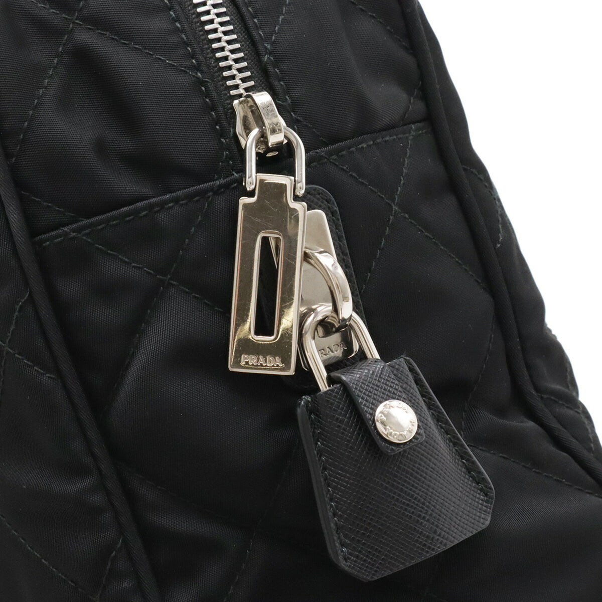 Prada Black Nero Nylon Leather Shoulder Bag (Pre-Owned)