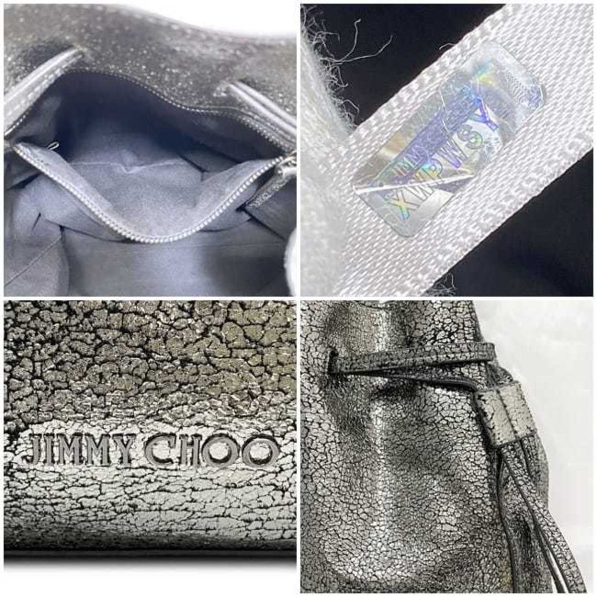 Jimmy Choo Metallic Silver Leather Tote Bag (Pre-Owned)
