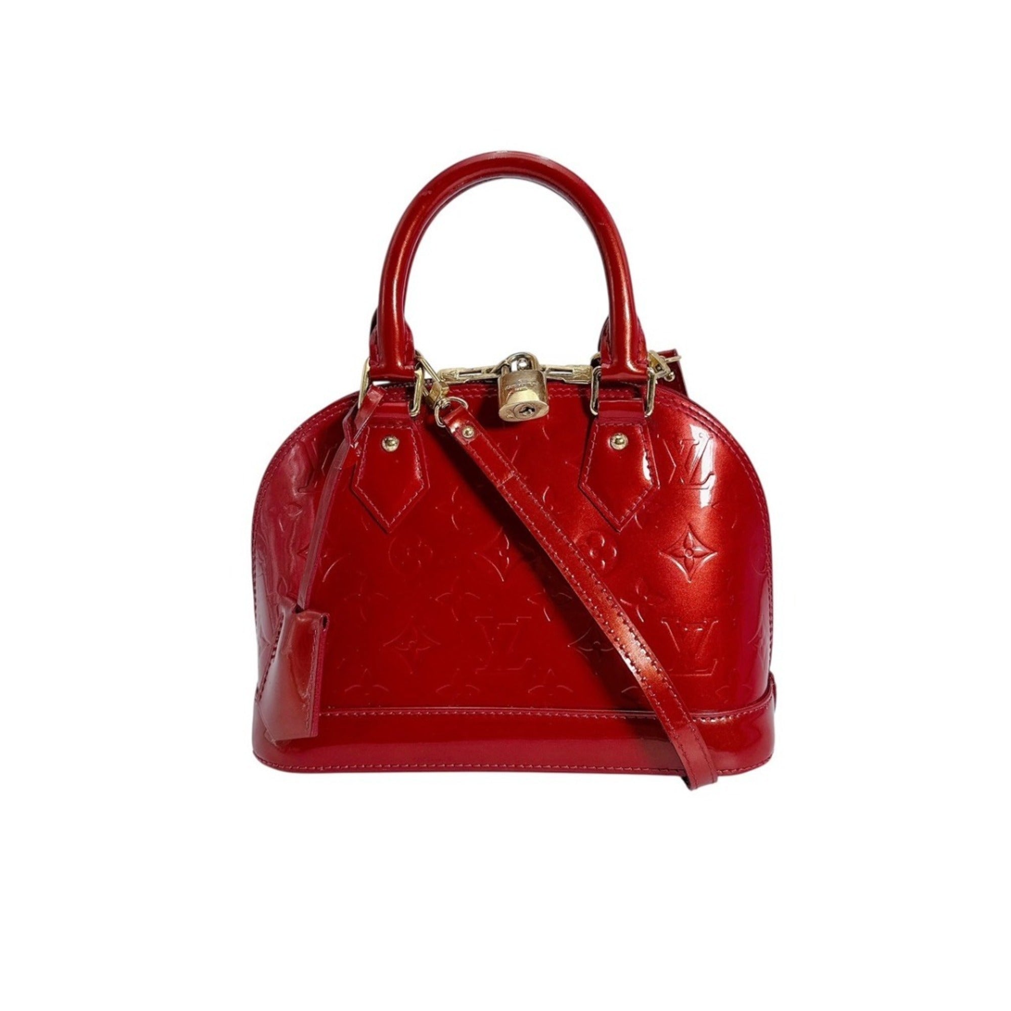 Louis Vuitton Pomme D'amour Red Color Monogram Vernis Handbag (Pre-Owned)