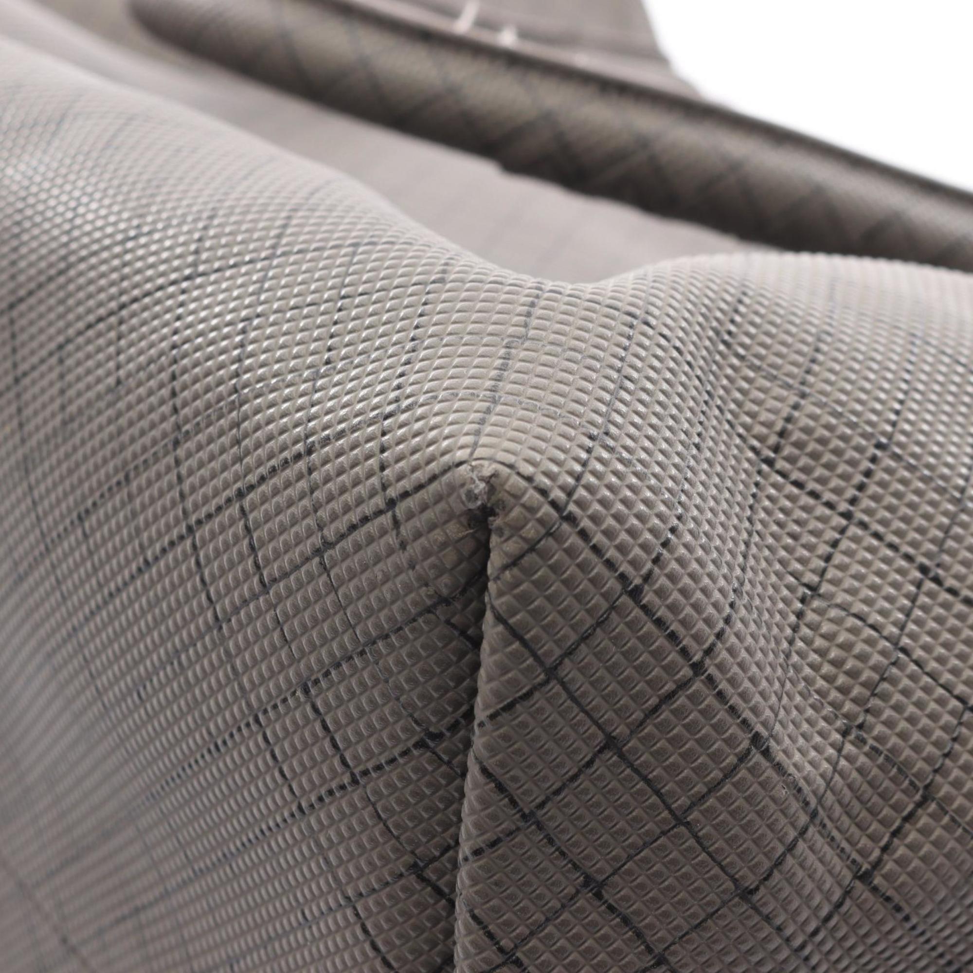 Bottega Veneta Gray Coated Canvas Leather Tote Bag (Pre-Owned)