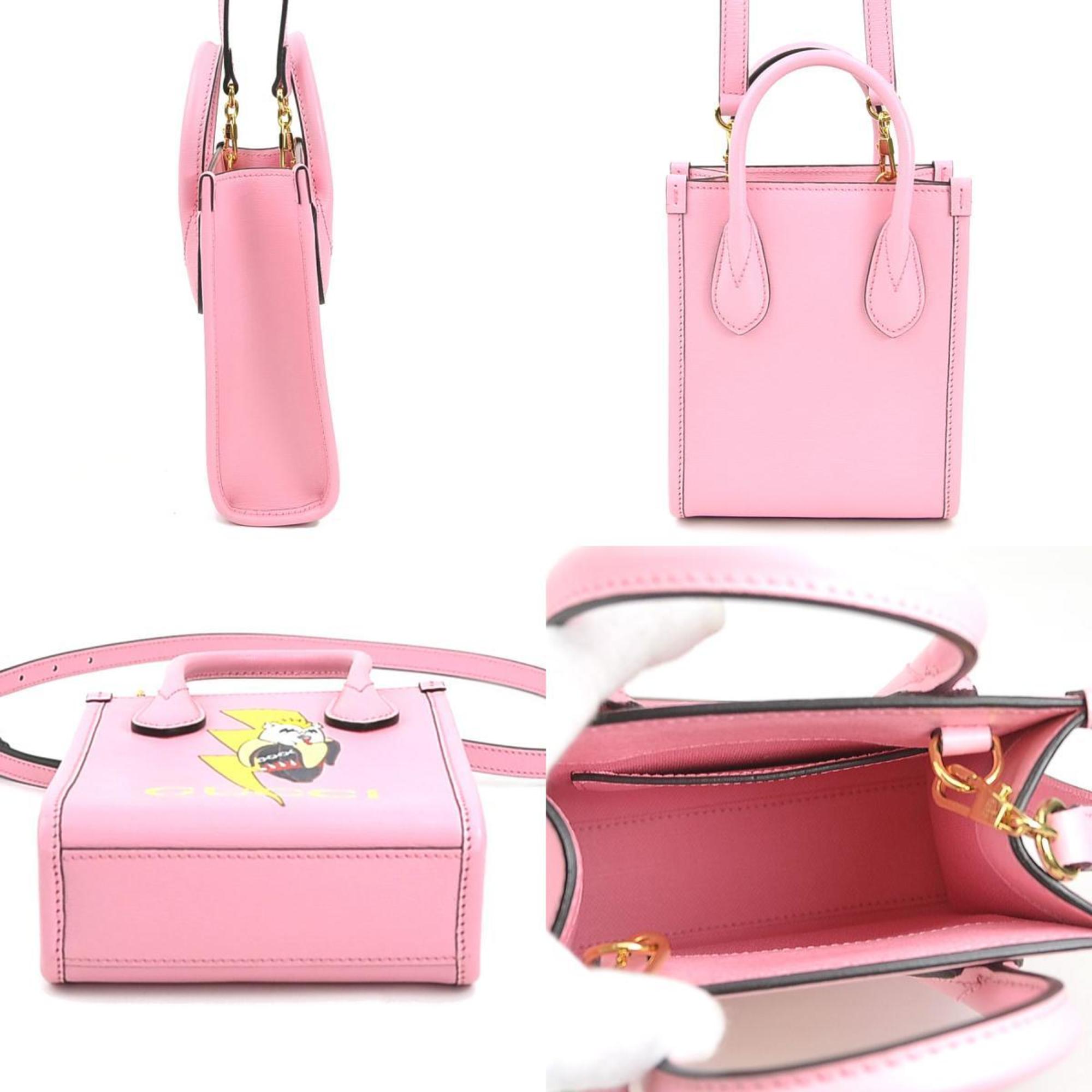 Gucci Pink Leather Handbag Shoulder Bag (Pre-Owned)