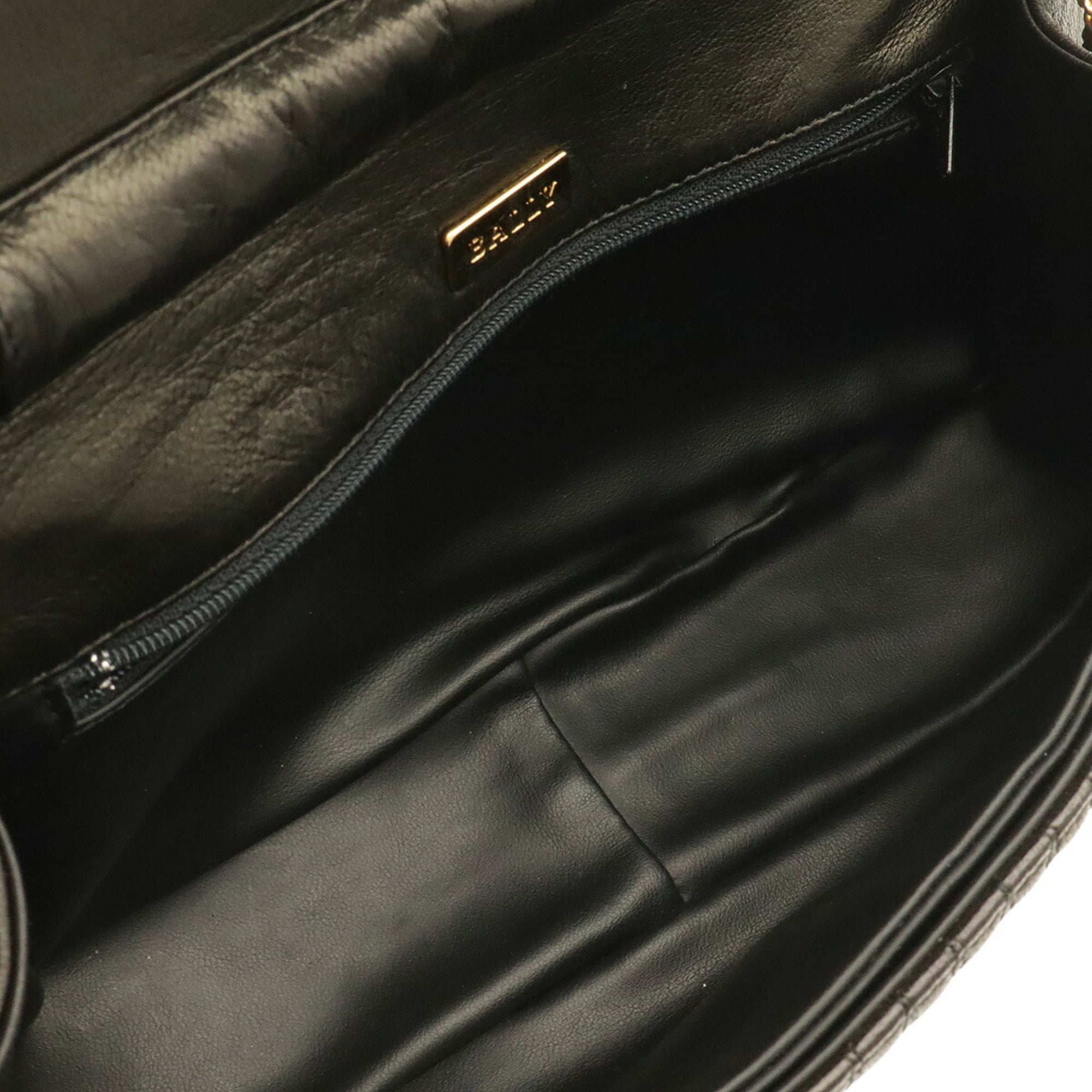 Bally Black Leather Pochette Shoulder Bag (Pre-Owned)