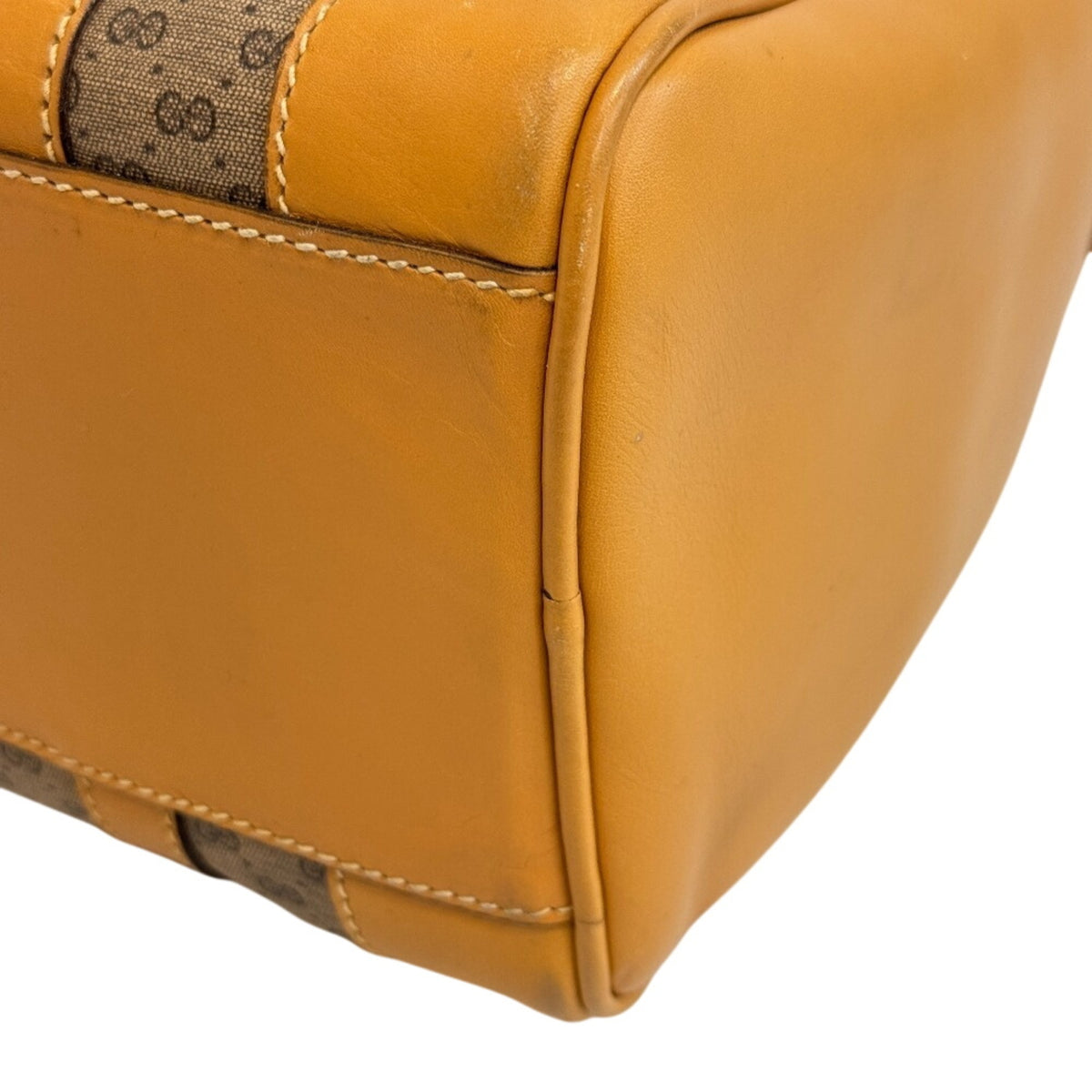 Gucci Brown Pvc Leather Boston Bag Handbag (Pre-Owned)