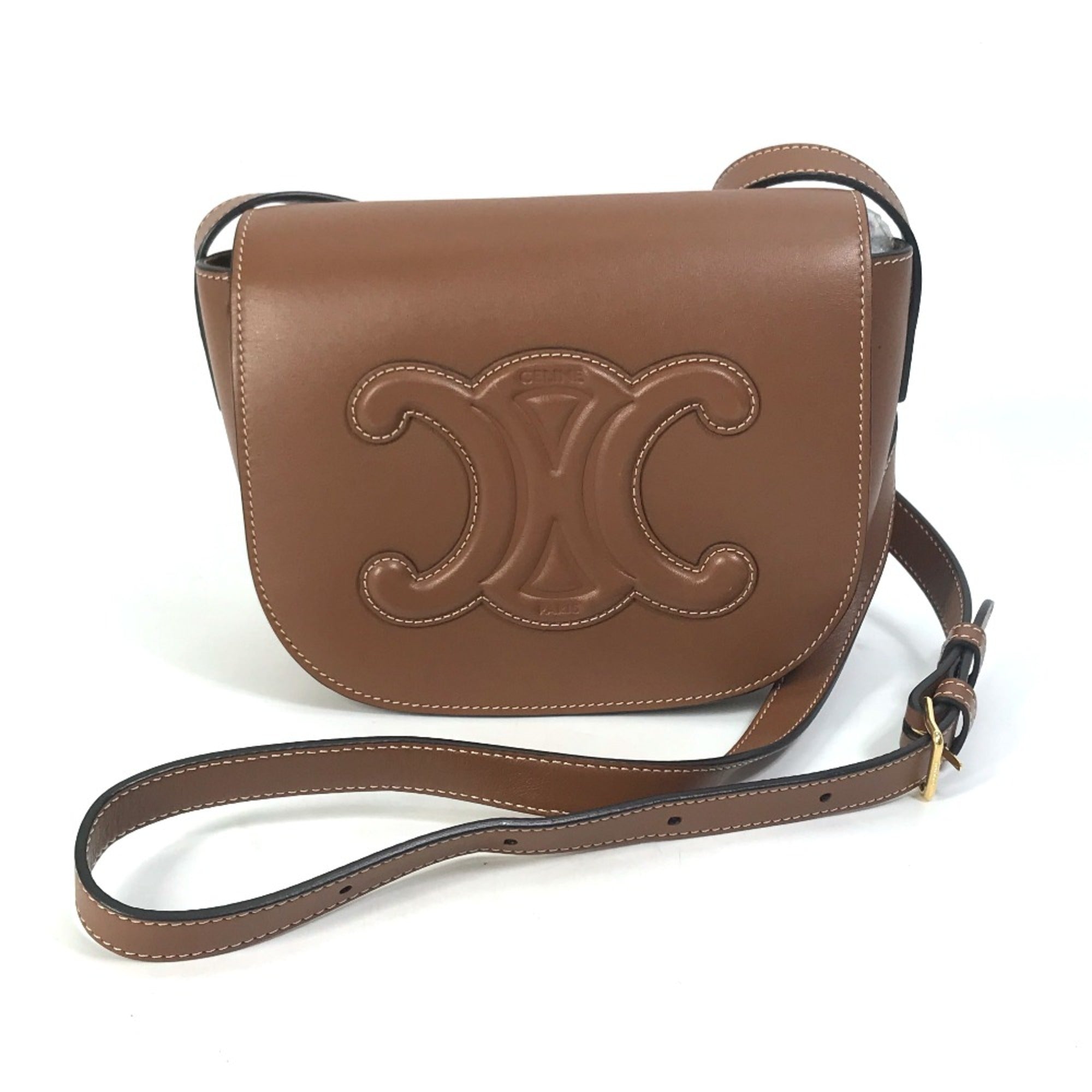 Celine Brown Leather Shoulder Bag (Pre-Owned)