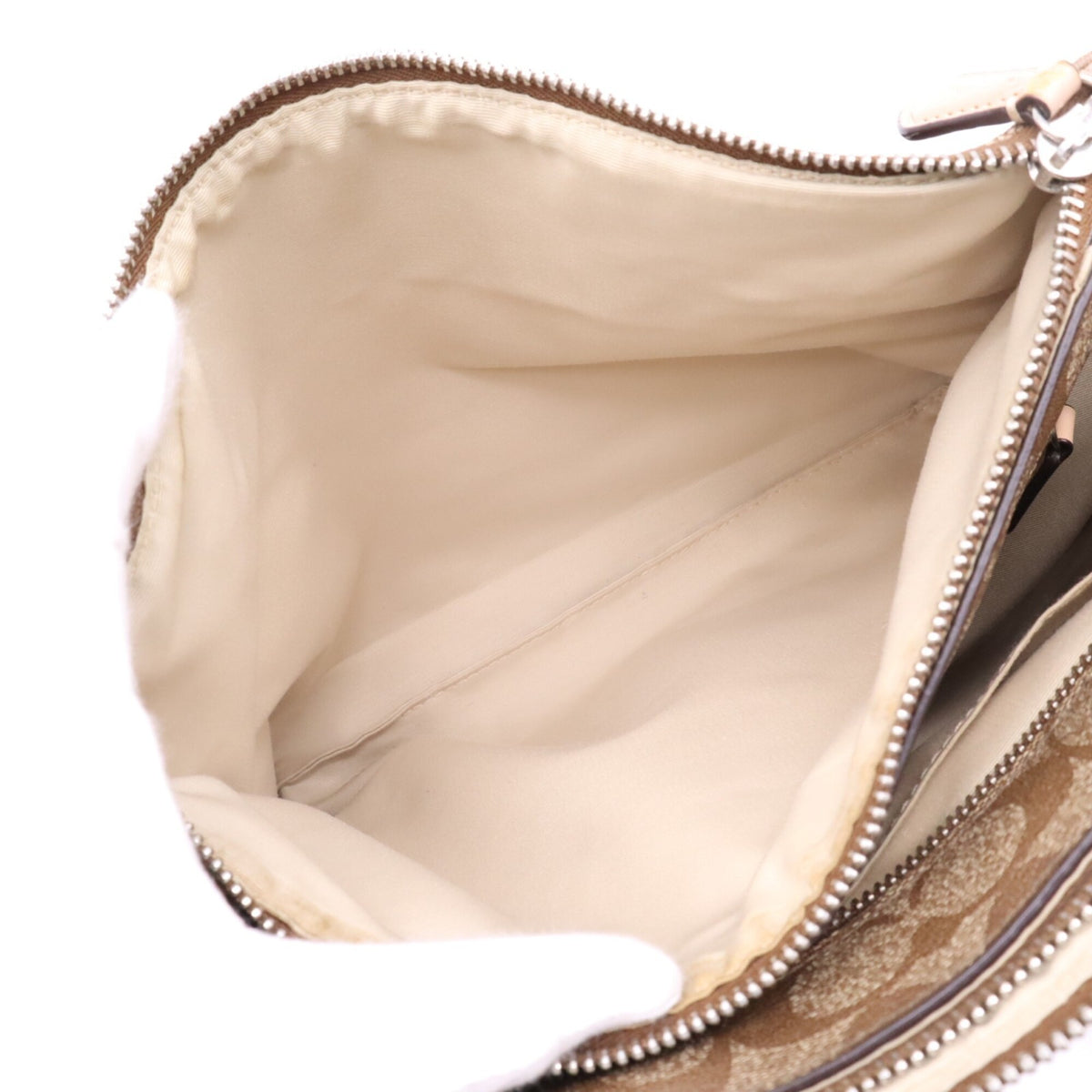 Coach Beige Brown Pink Canvas Handbag Tote Bag (Pre-Owned)