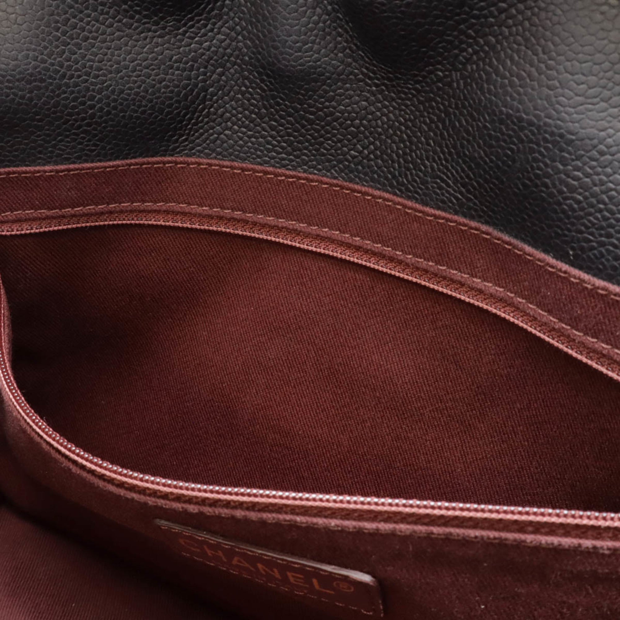 Chanel Matelasse Black Caviar Leather Handbag Shoulder Bag (Pre-Owned)