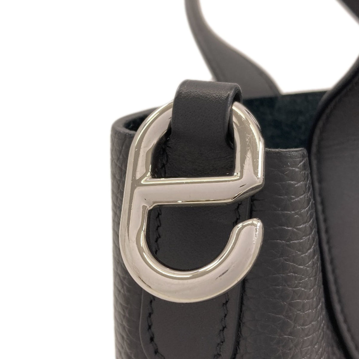 Hermes Black Taurillon Clemence Leather Handbag (Pre-Owned)