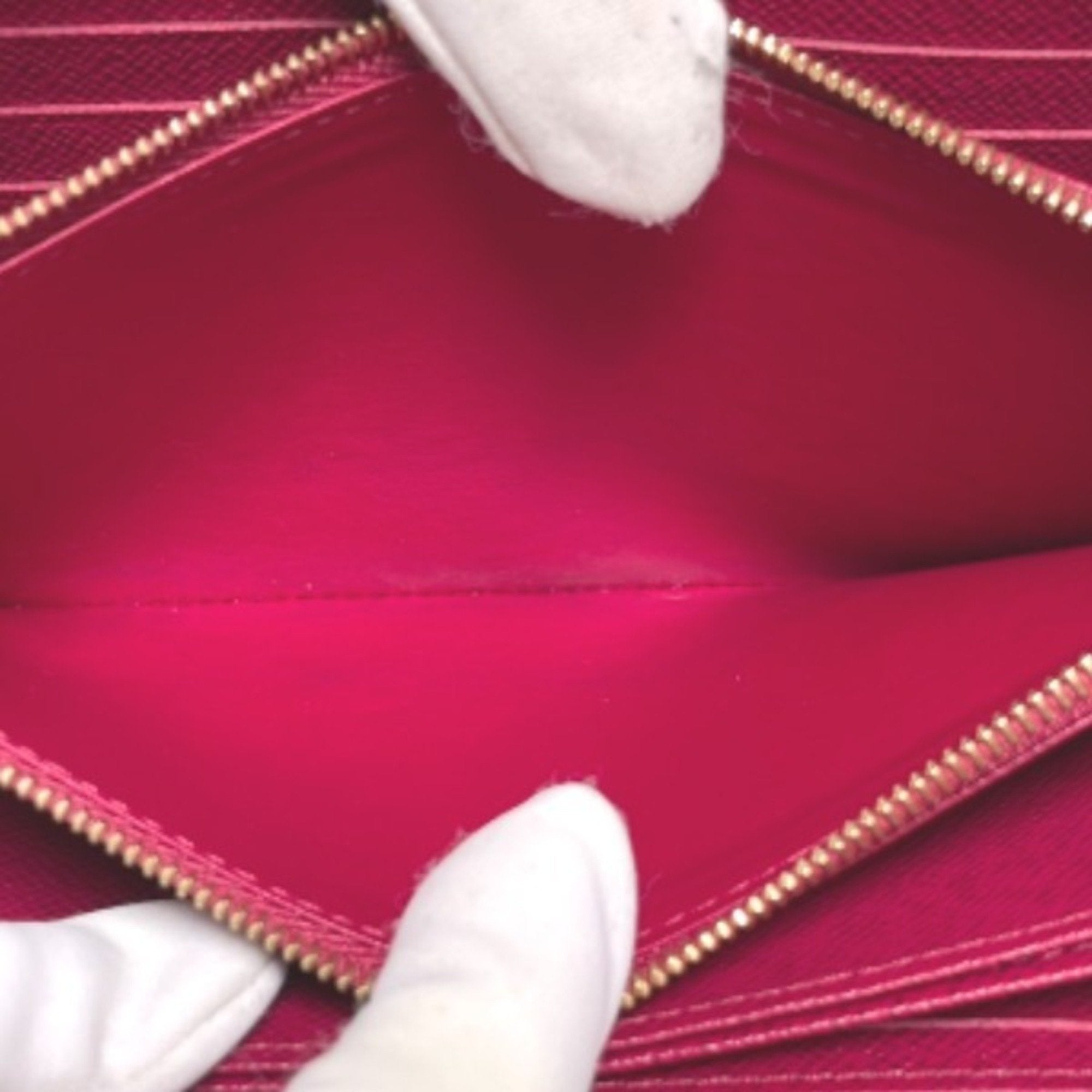 Louis Vuitton Brown Fuchsia Monogram Long Wallet (Bi-Fold) (Pre-Owned)