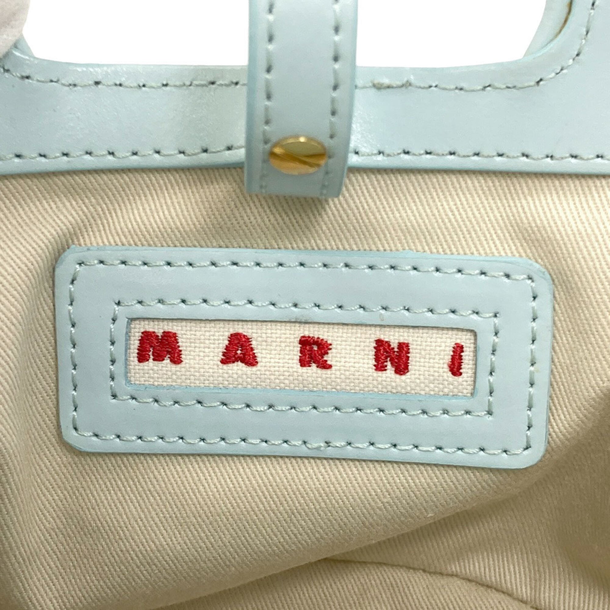 Marni Light Blue Raffia Leather Handbag (Pre-Owned)