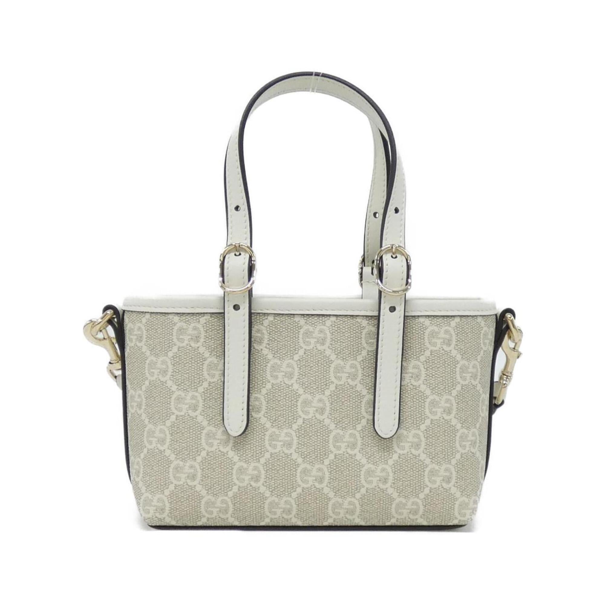 Gucci White Coated Canvas Leather Handbag (Pre-Owned)