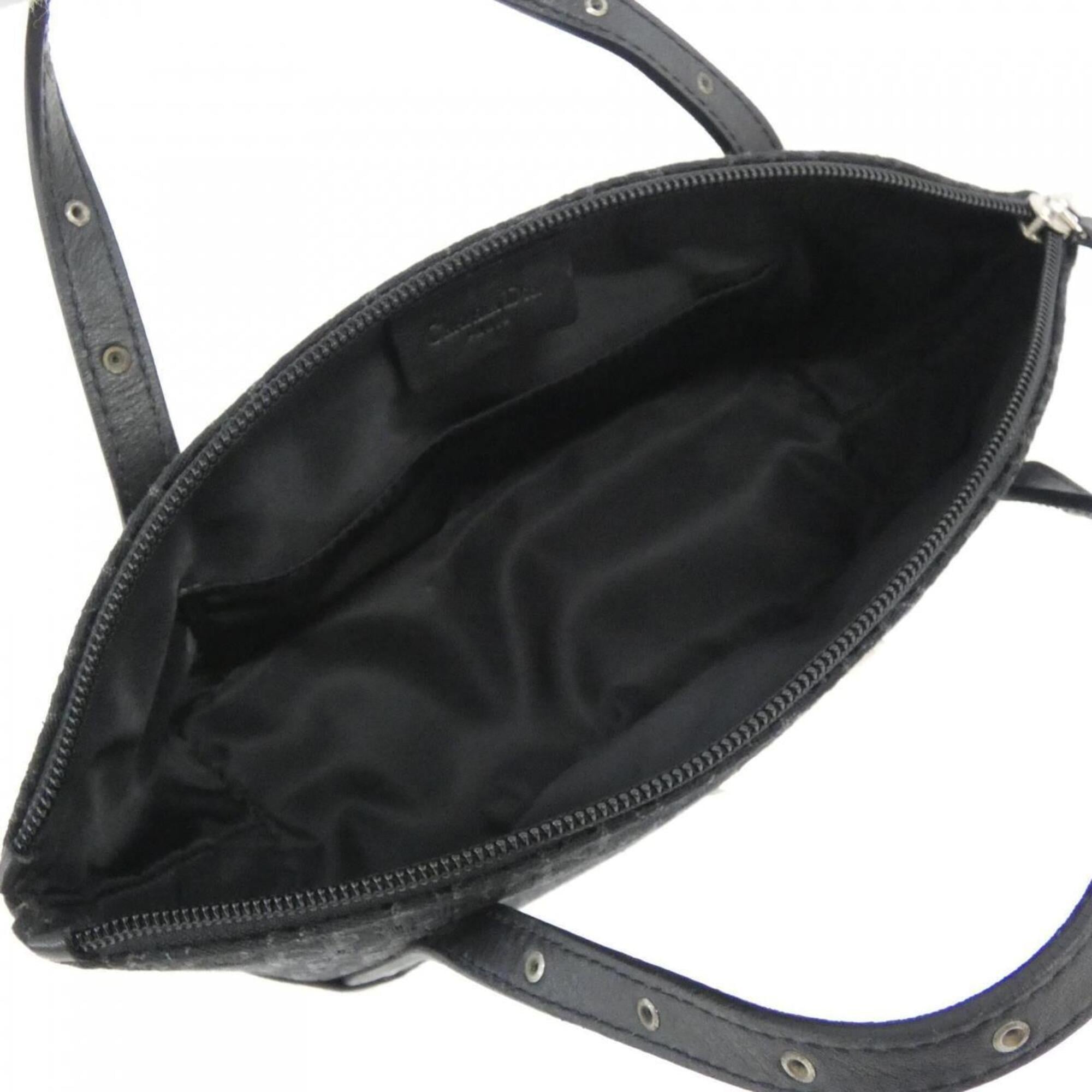 Christian Dior Black Canvas Leather Handbag (Pre-Owned)