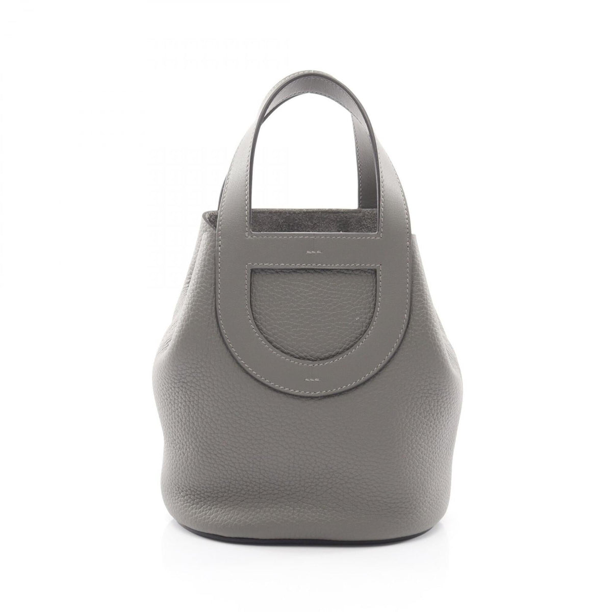 Hermes Gray Taurillon Clemence Leather Handbag (Pre-Owned)