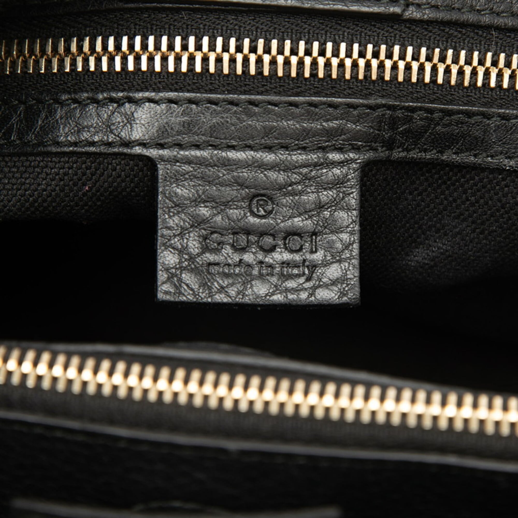 Gucci Black Leather Handbag Shoulder Bag (Pre-Owned)