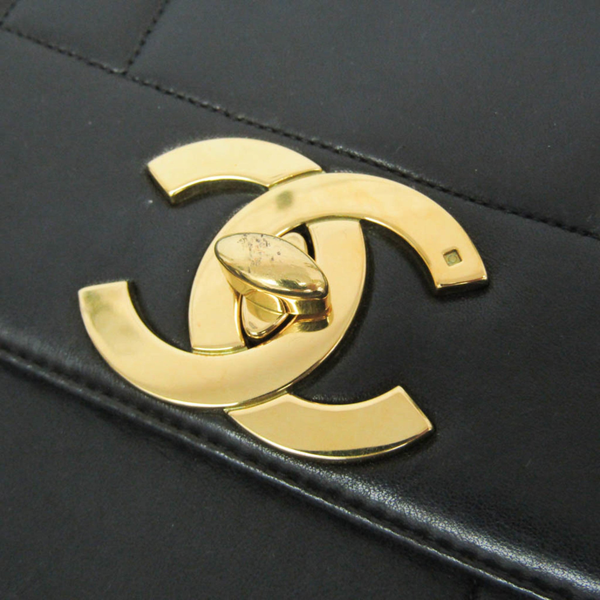 Chanel Mademoiselle Black Leather Shoulder Bag (Pre-Owned)