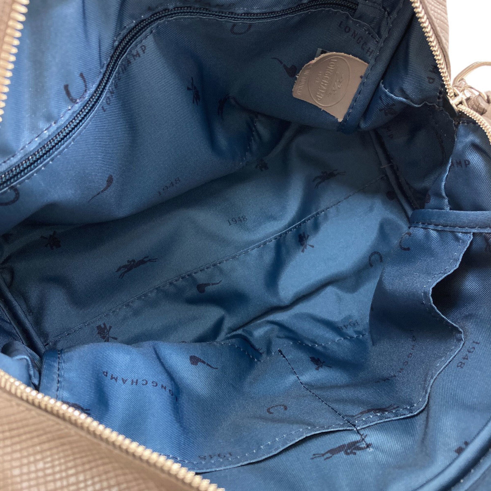 Longchamp Grayish Leather Handbag (Pre-Owned)