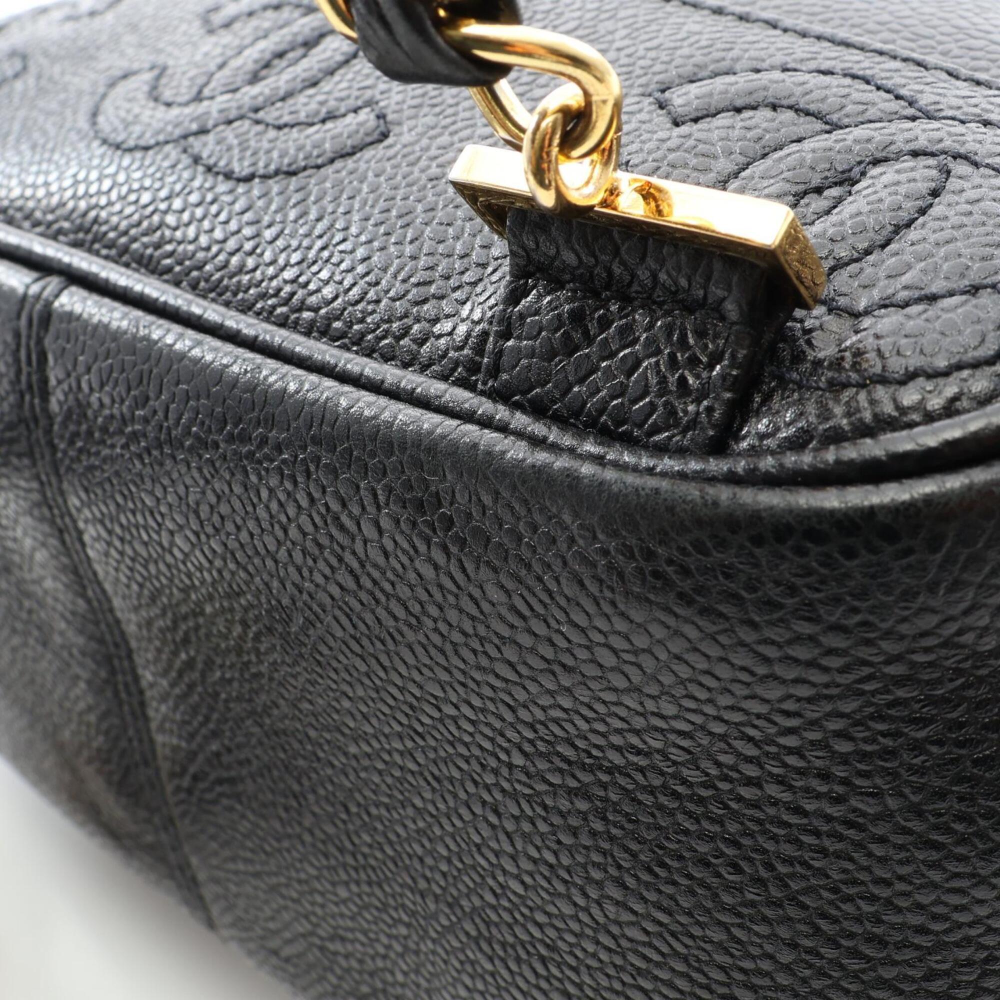 Chanel Black Grained Calfskin Backpack Handbag (Pre-Owned)