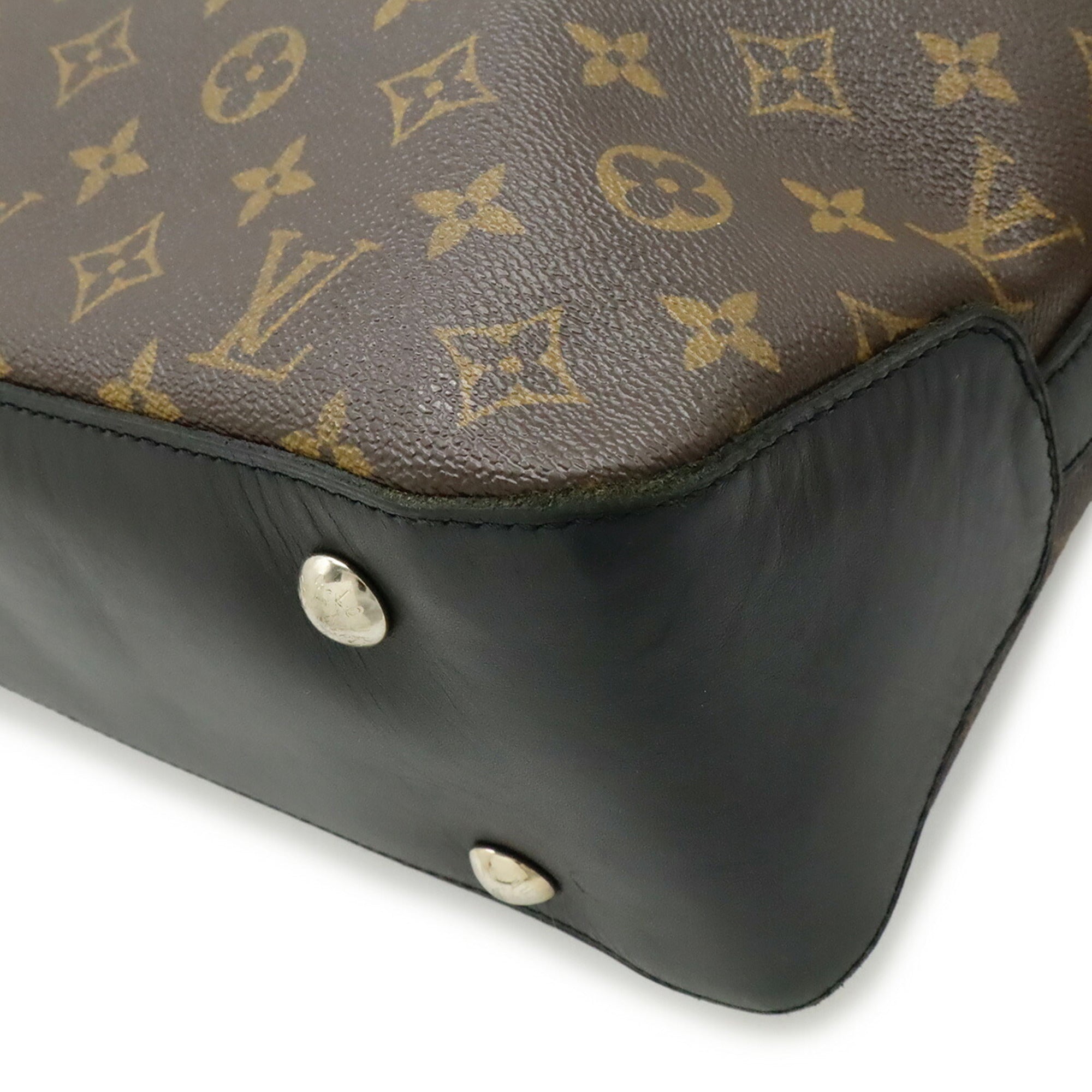 Louis Vuitton Black Brown Canvas Shoulder Bag Tote Bag (Pre-Owned)