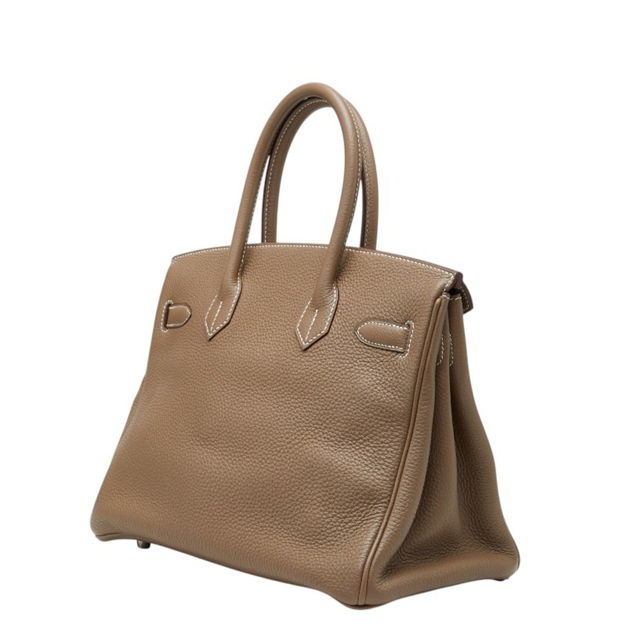 Hermes Etoupe Gray Togo Leather Handbag (Pre-Owned)