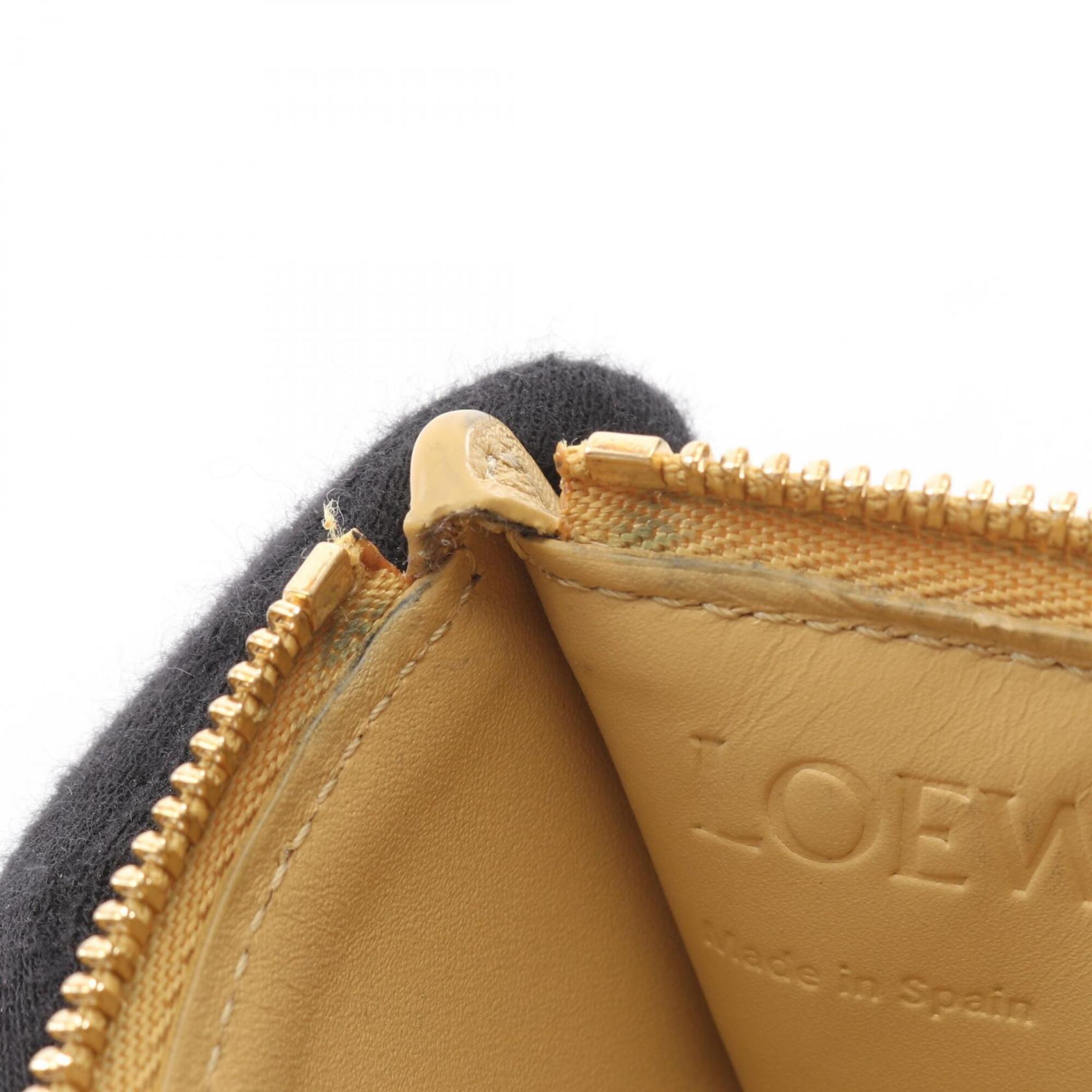 Loewe Beige Brown White Leather Coin Purse/Coin Case (Pre-Owned)